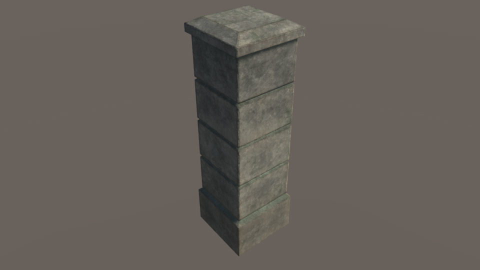 Graveyard pillar - PBR Low-poly 3D model_2
