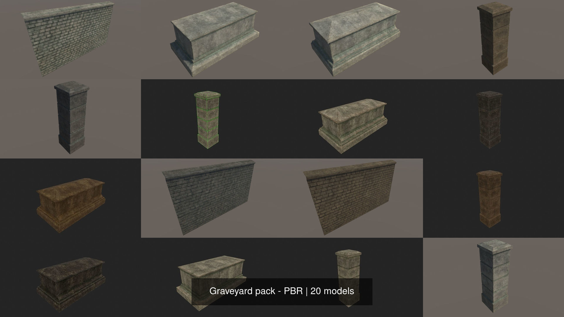Graveyard pack - PBR 3D Model Collection_3