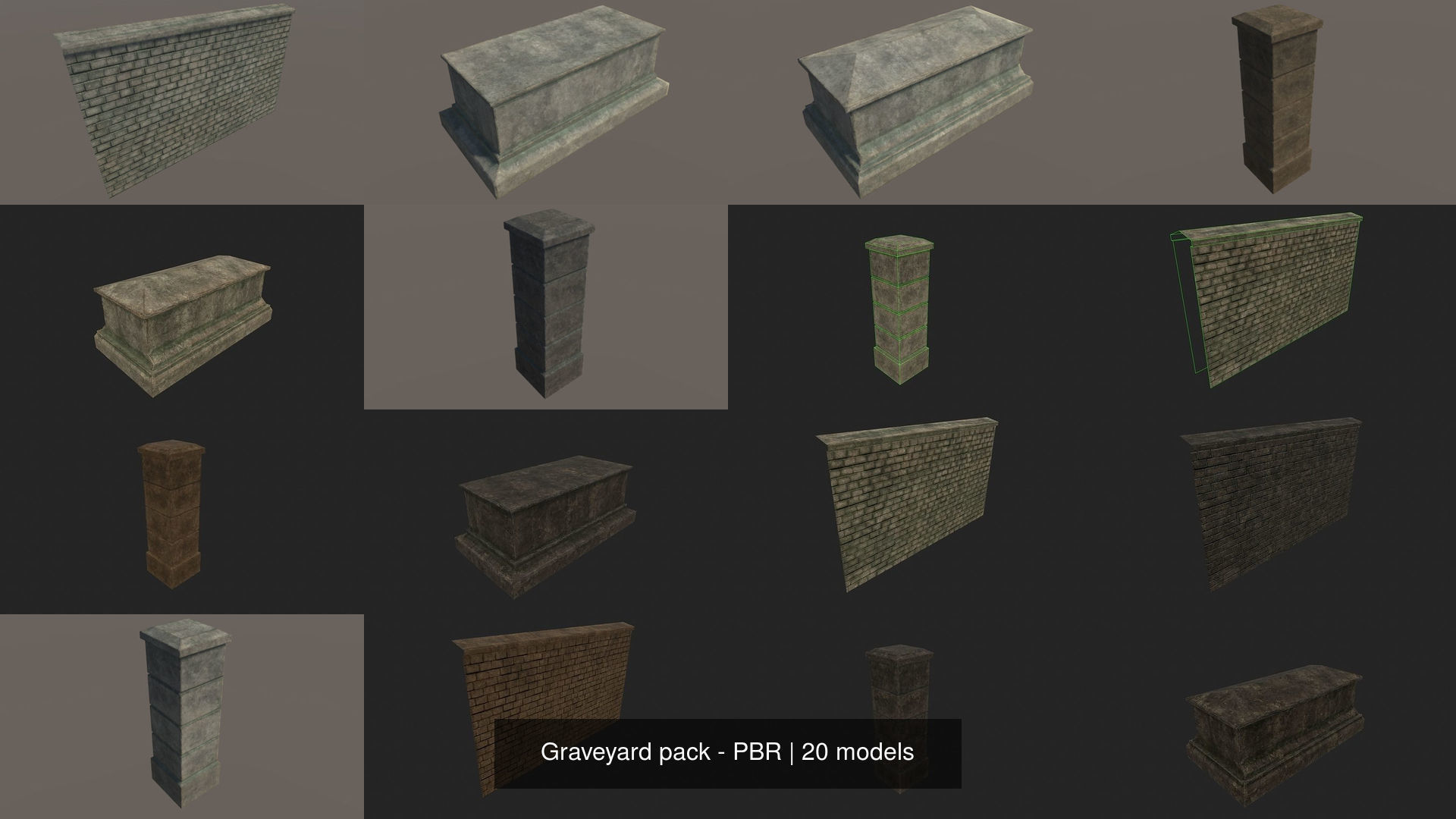 Graveyard pack - PBR 3D Model Collection_4