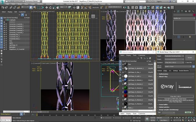 Stage Decor 27 Modular Wall Column 3D model