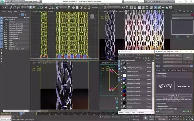 Stage Decor 27 Modular Wall Column 3D model