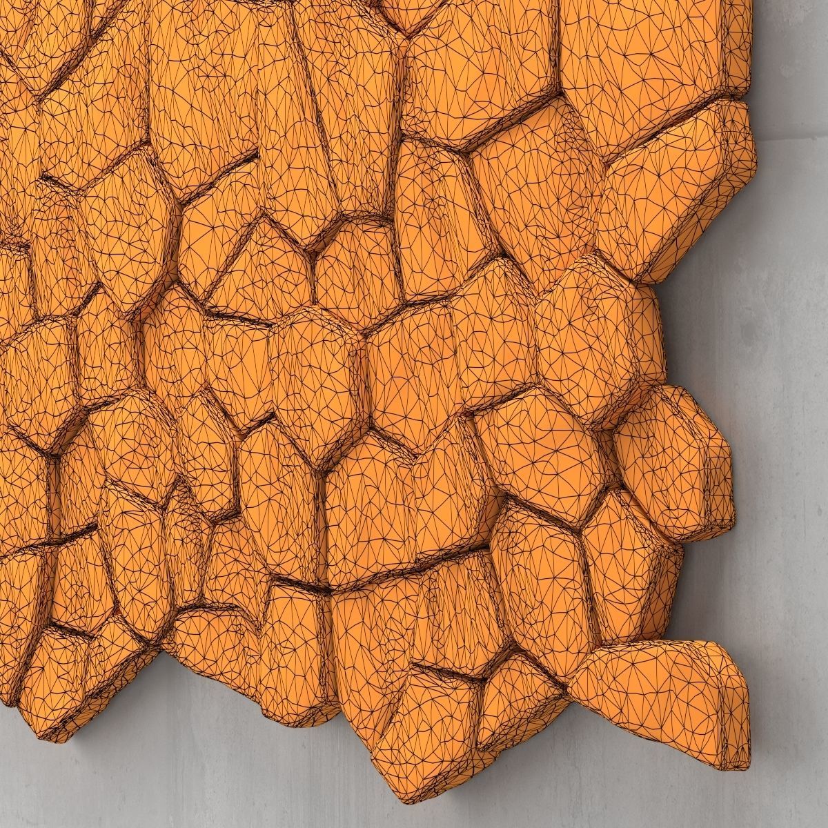 Panel stone rock decorative 3D model_7