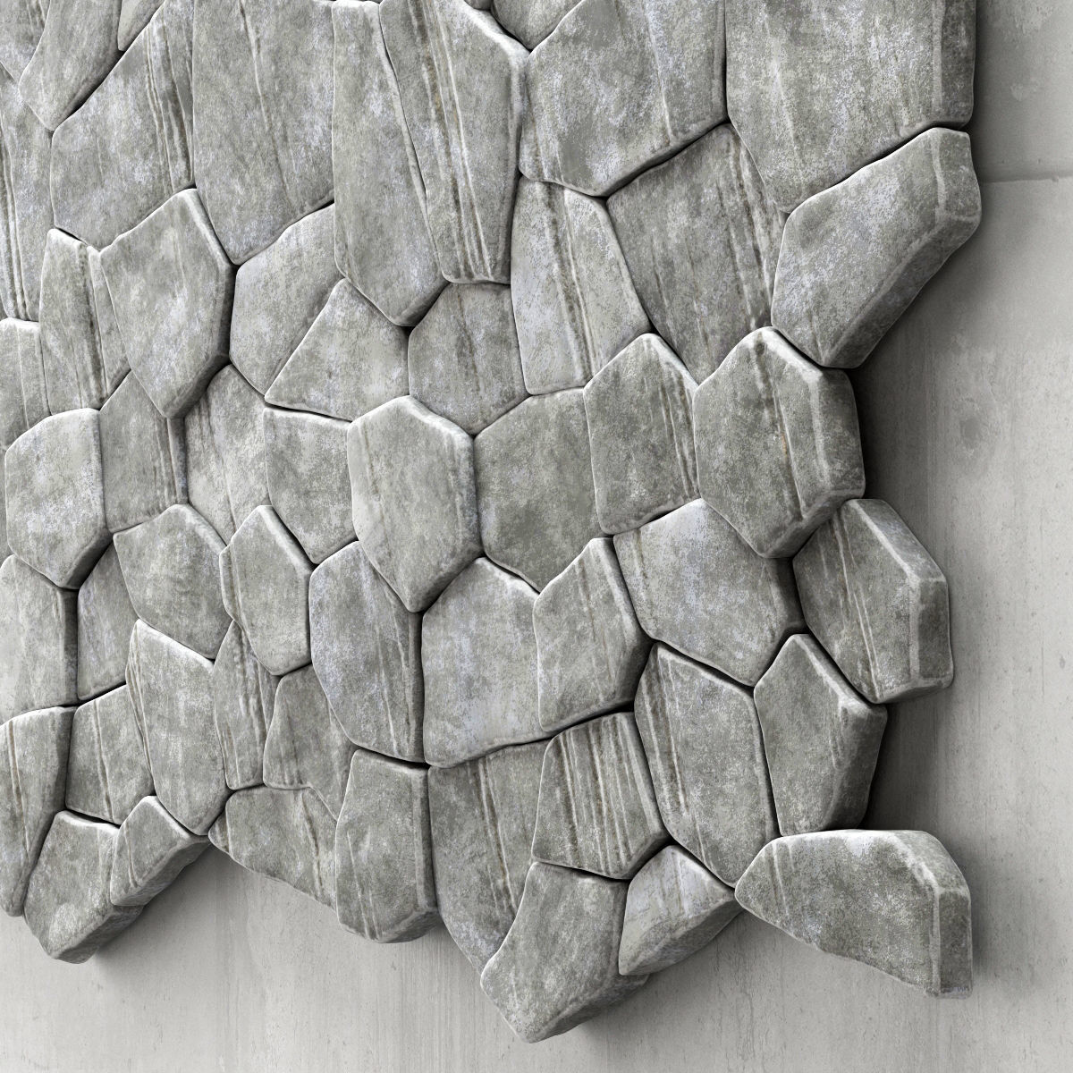 Panel stone rock decorative 3D model_3