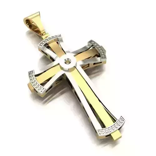 CROSS gold and diamond pendant