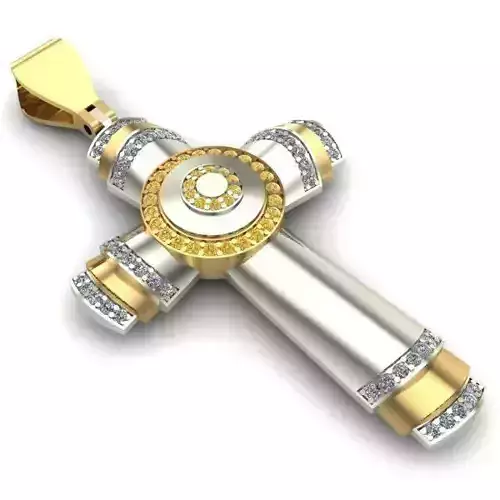 CROSS gold and diamond pendant