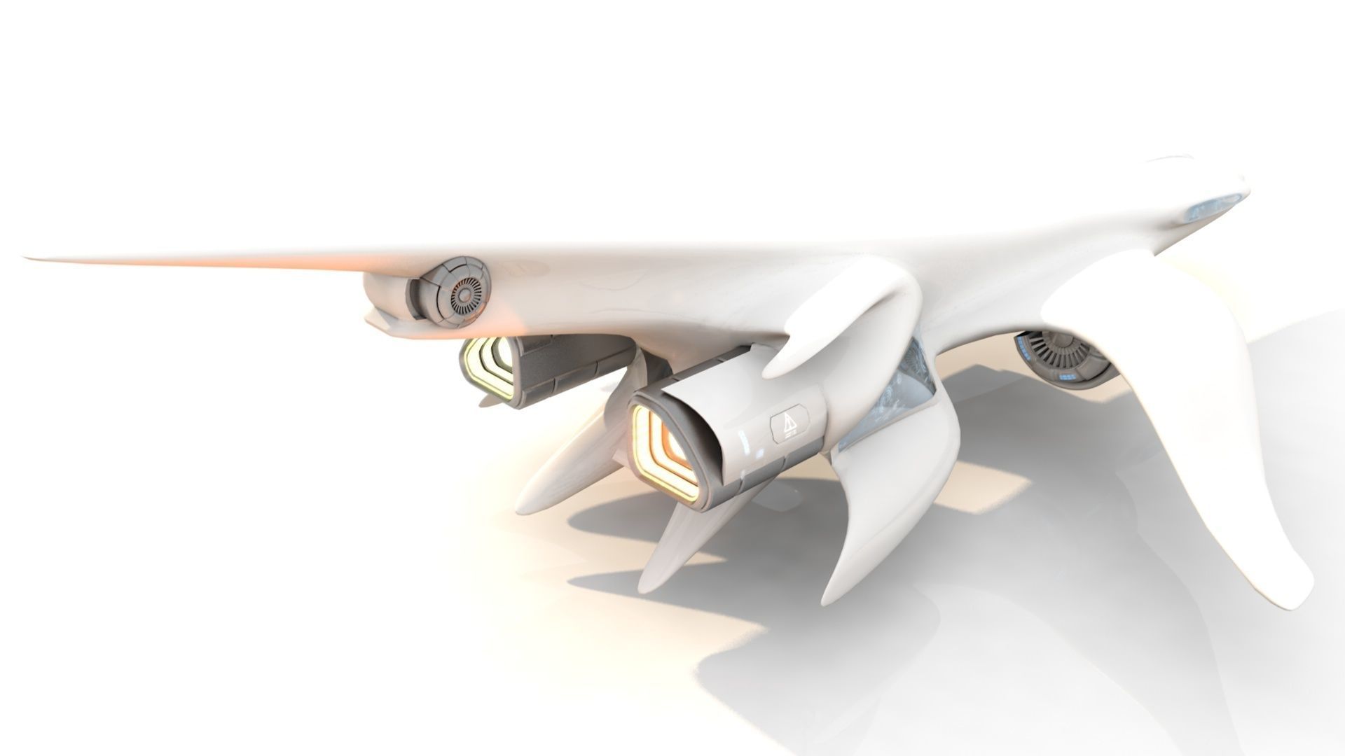 Aerodynamic spaceship 3D model_5