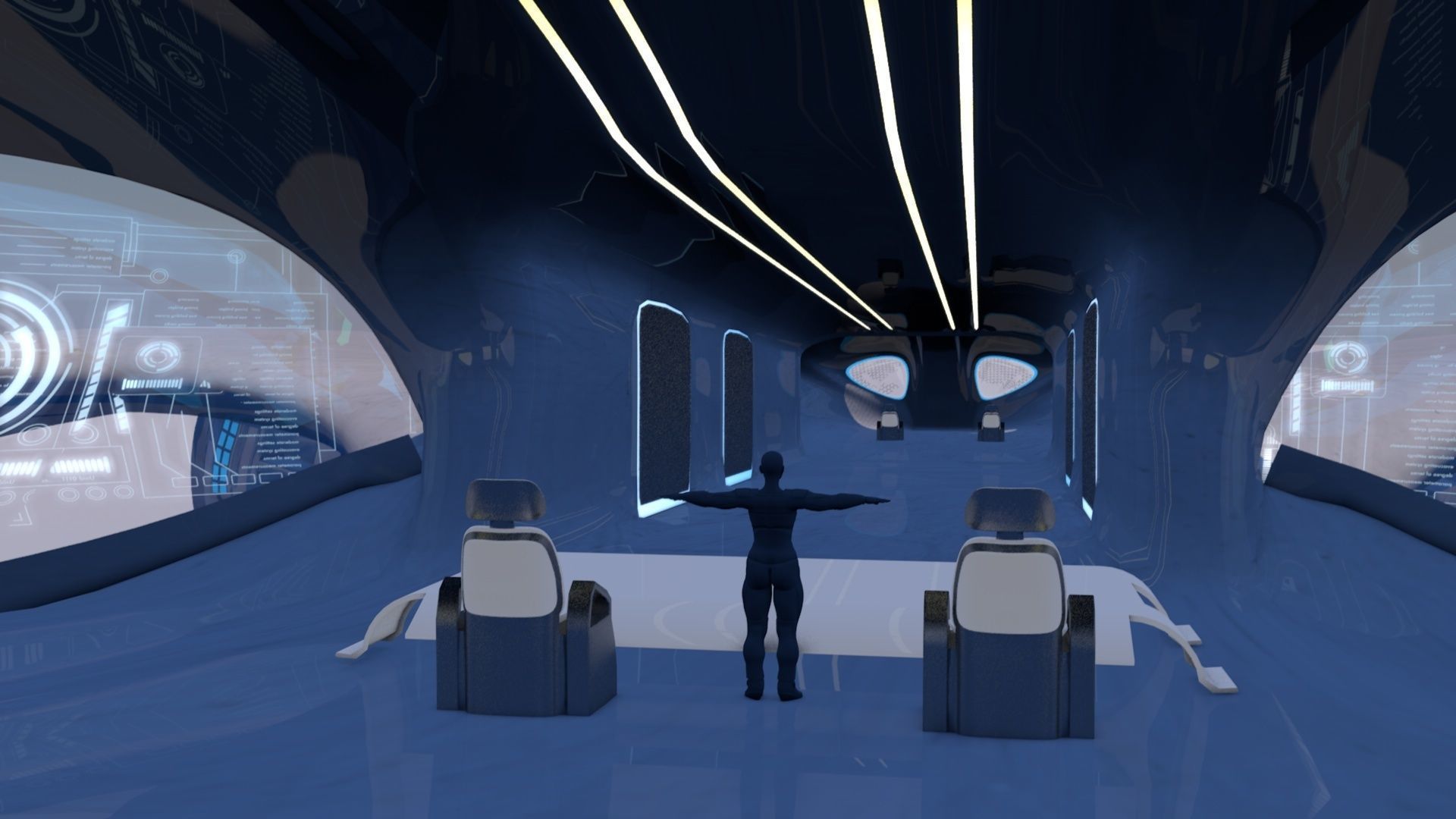 Aerodynamic spaceship 3D model_8