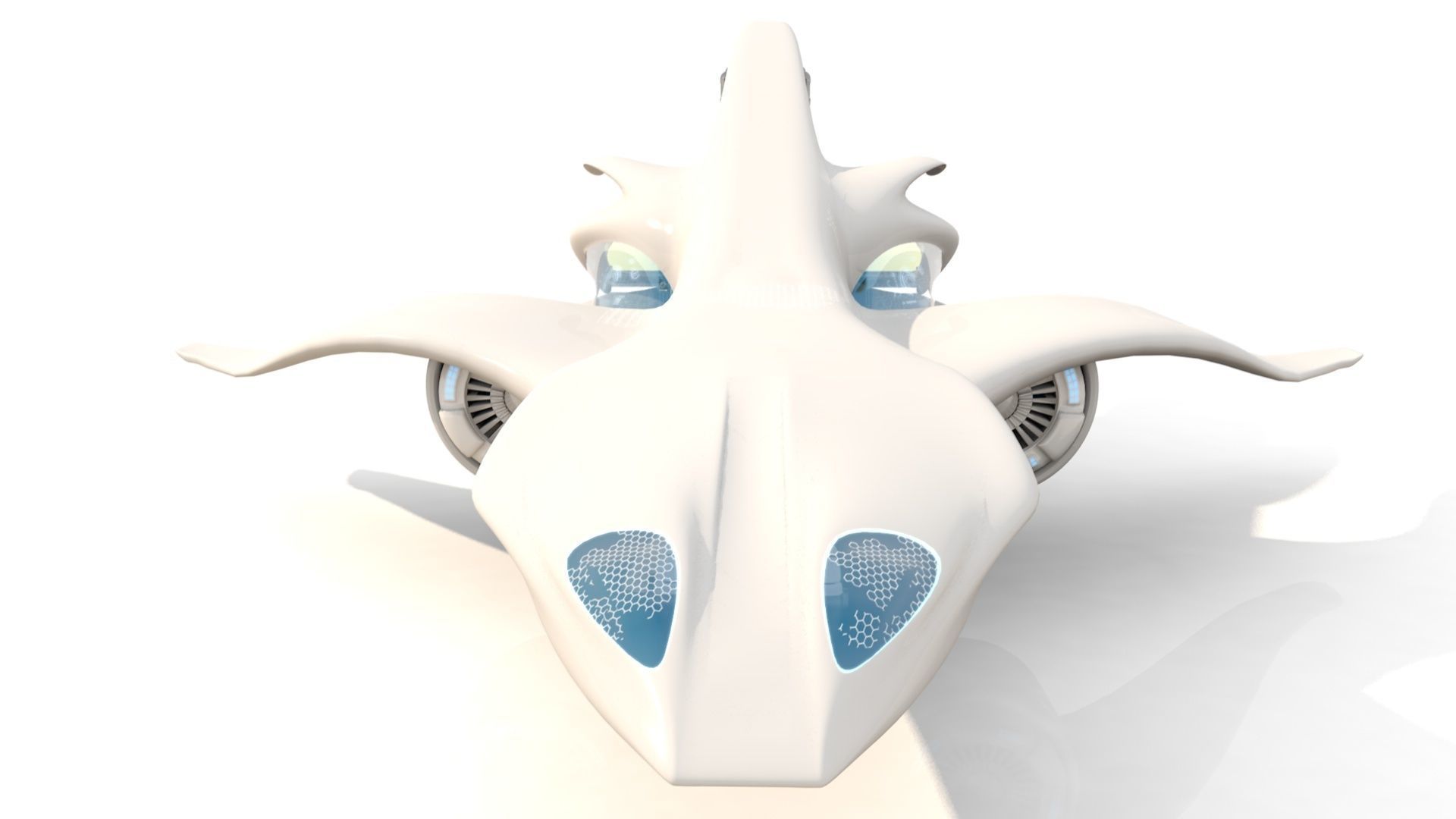 Aerodynamic spaceship 3D model_6