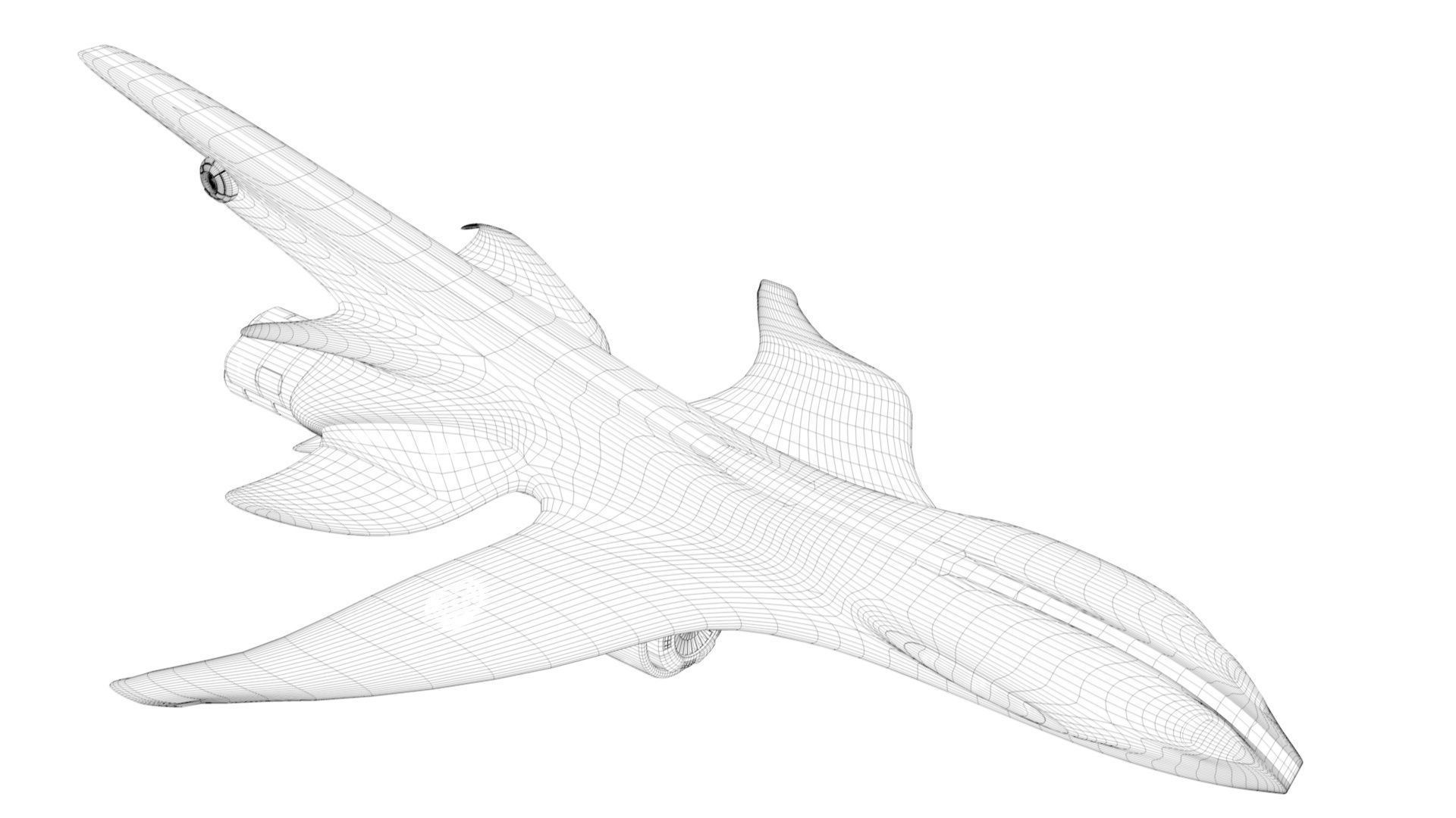 Aerodynamic spaceship 3D model_9