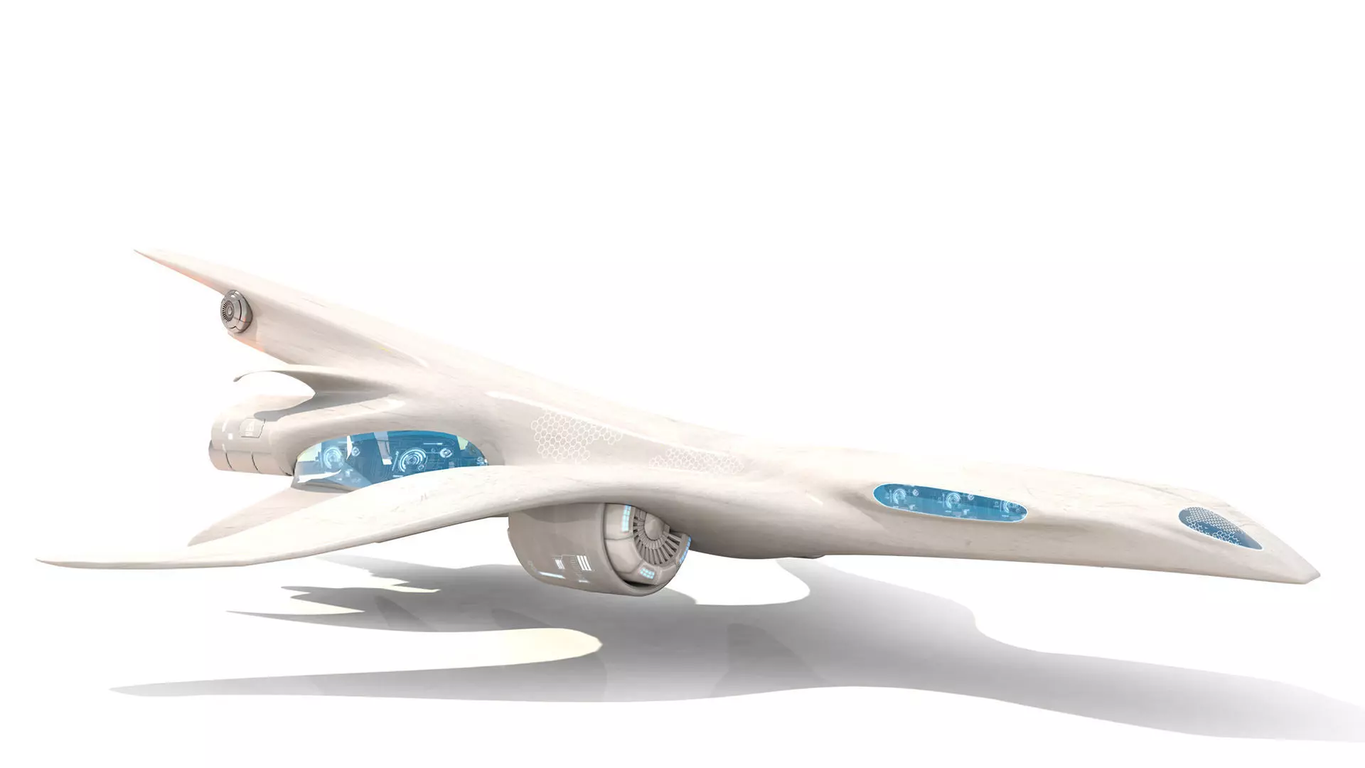 Aerodynamic spaceship 3D model_0