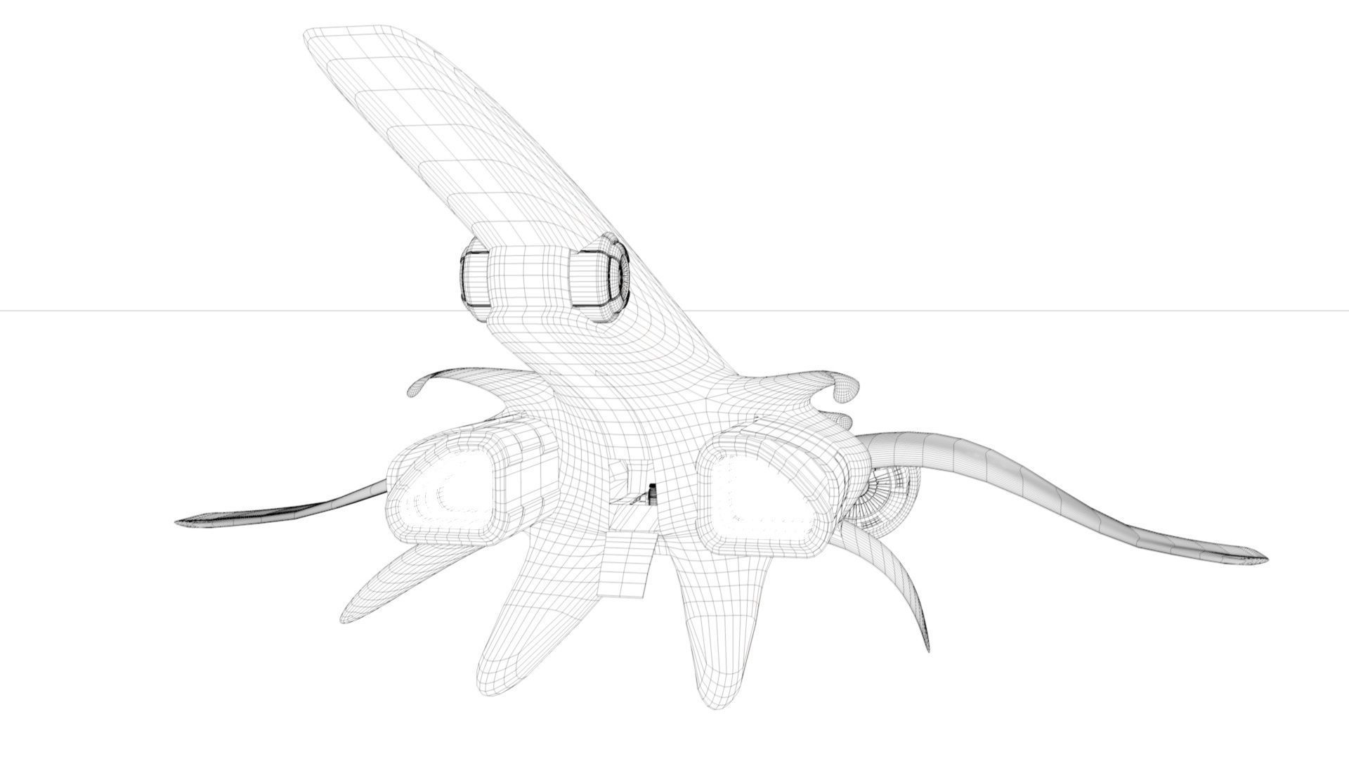 Aerodynamic spaceship 3D model_10