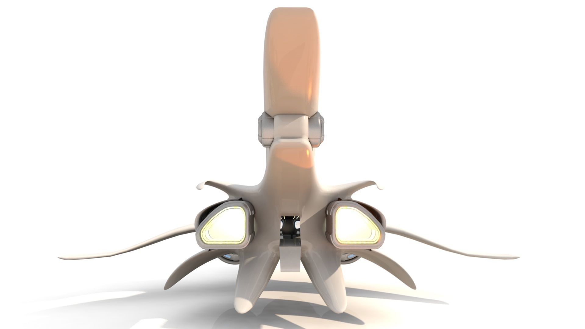 Aerodynamic spaceship 3D model_7