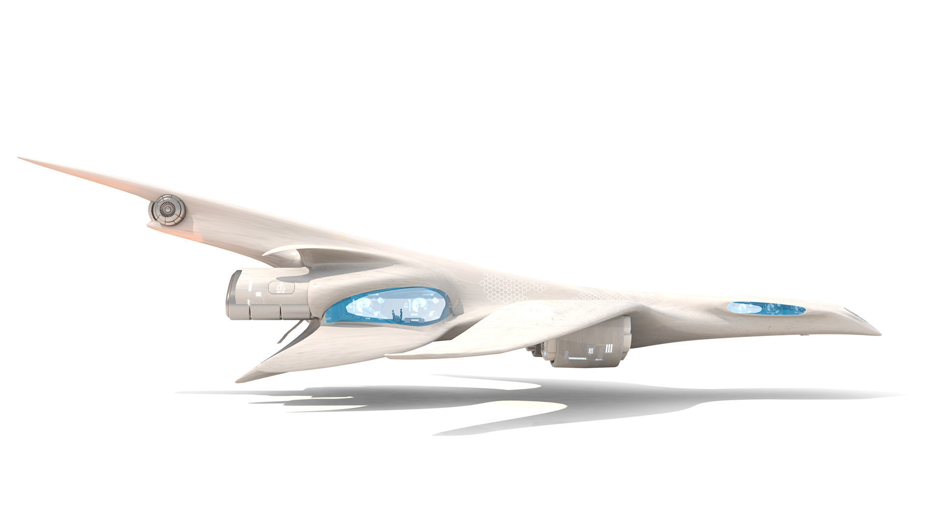Aerodynamic spaceship 3D model_1