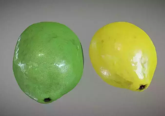 Lime and Lemon Low-poly 3D model