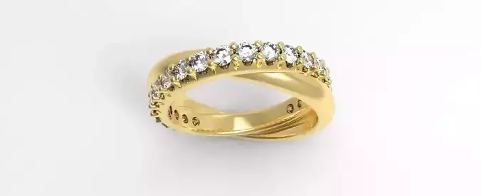 Twisted Diamond Ring  3D Printable Model