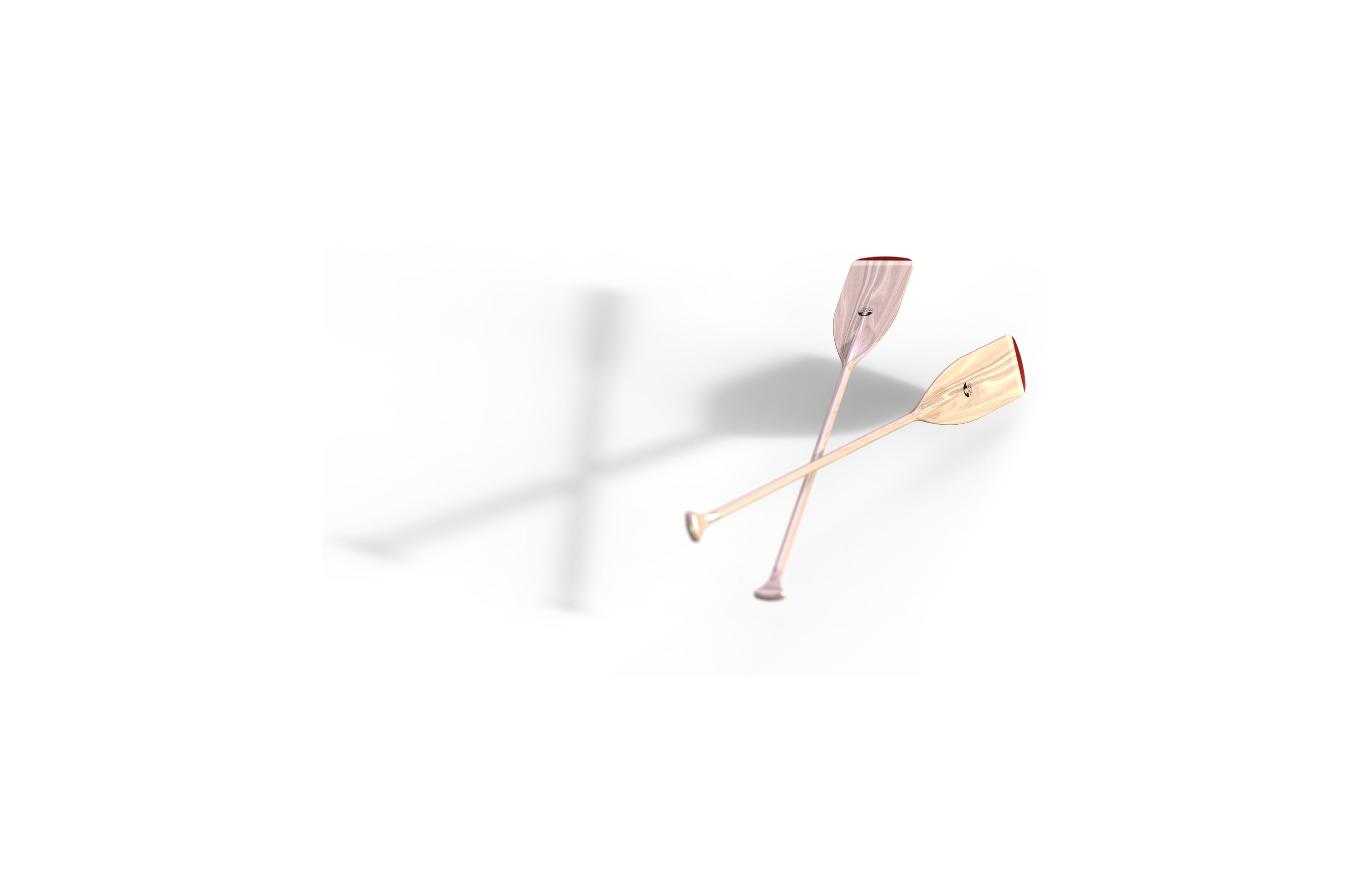 Wooden Paddle Oar for Rowing Boat  3D model_3