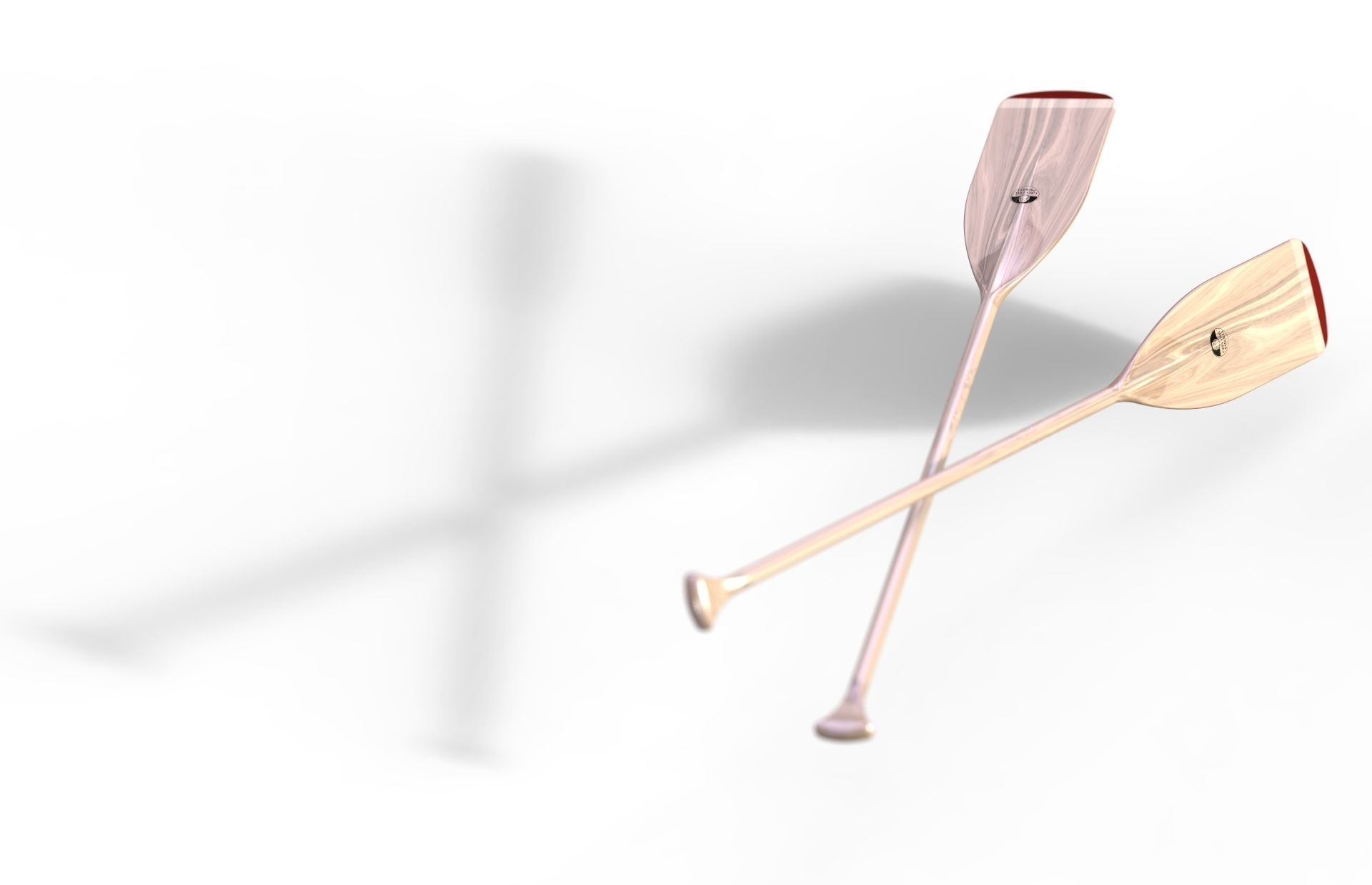 Wooden Paddle Oar for Rowing Boat  3D model_1