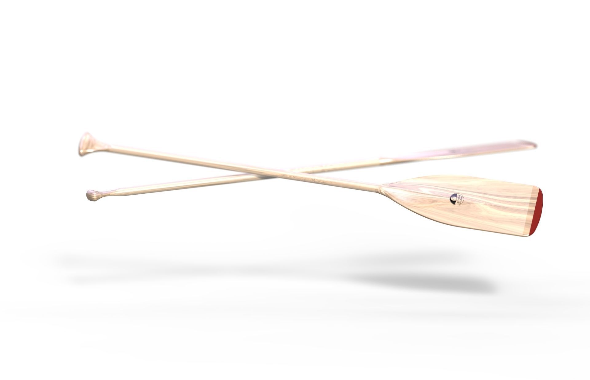Wooden Paddle Oar for Rowing Boat  3D model_6