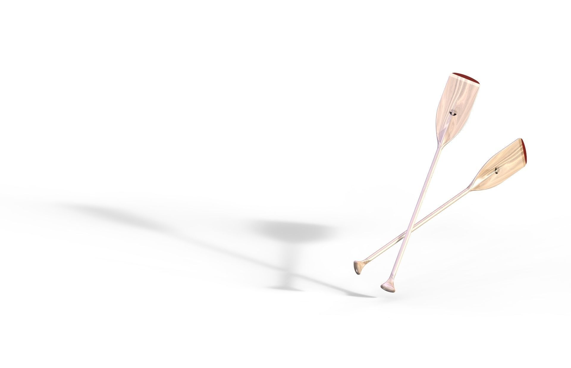 Wooden Paddle Oar for Rowing Boat  3D model_5
