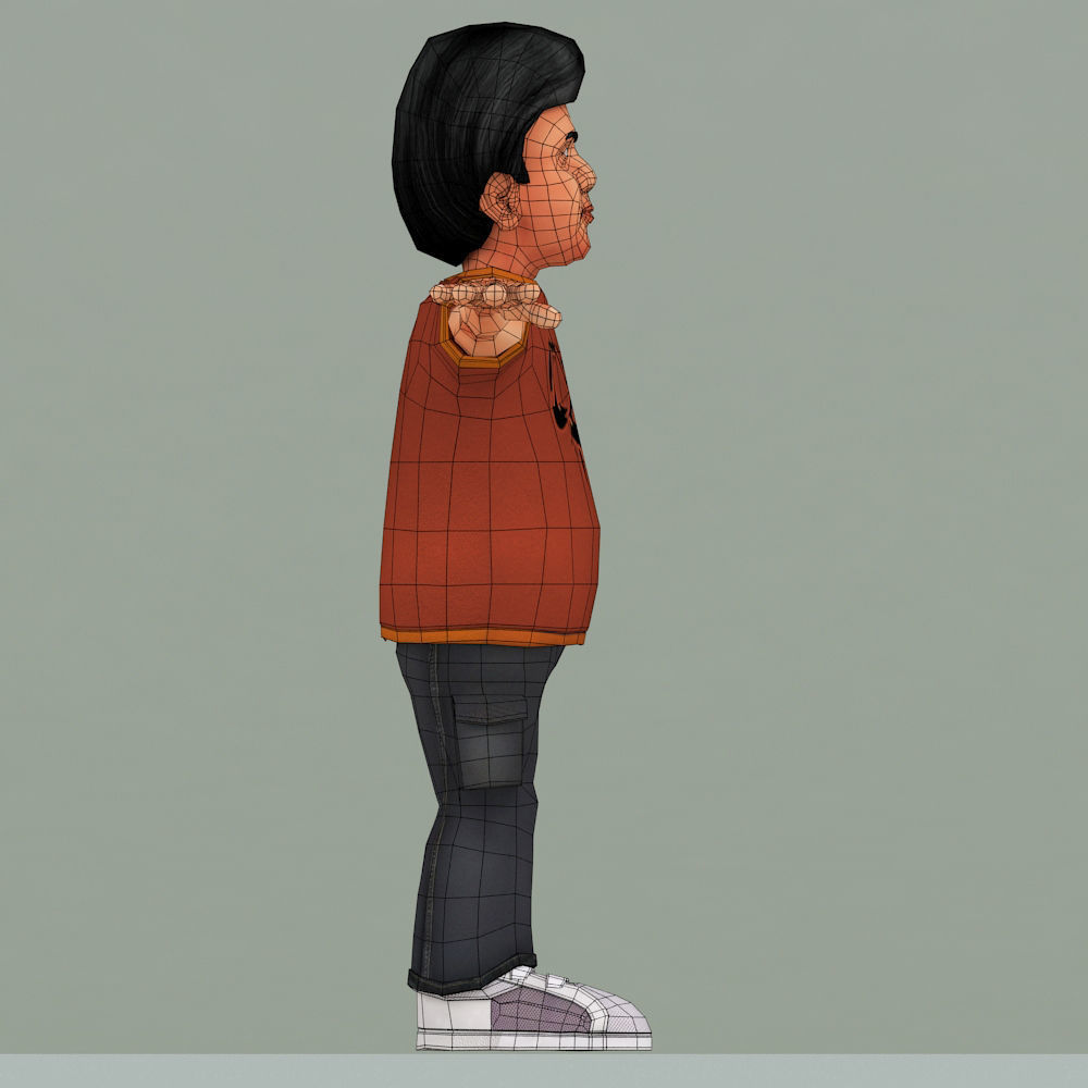 3D CHILLING CHANDRA LOW POLYGON CHARACTER Low-poly 3D model_7