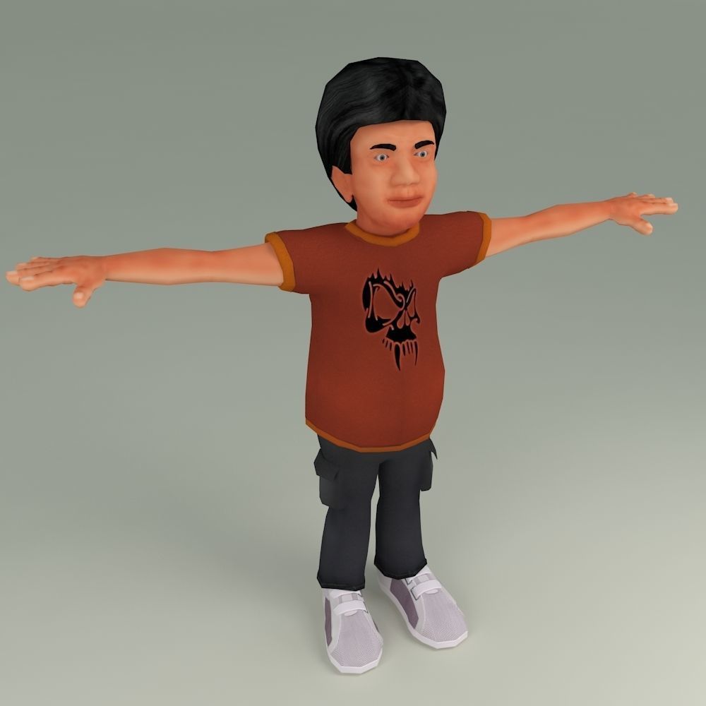 3D CHILLING CHANDRA LOW POLYGON CHARACTER Low-poly 3D model_1