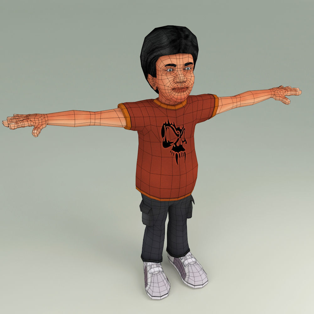 3D CHILLING CHANDRA LOW POLYGON CHARACTER Low-poly 3D model_3