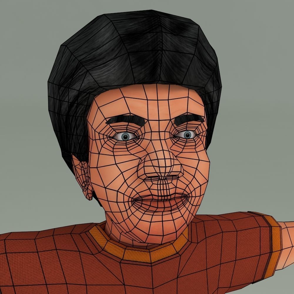 3D CHILLING CHANDRA LOW POLYGON CHARACTER Low-poly 3D model_13