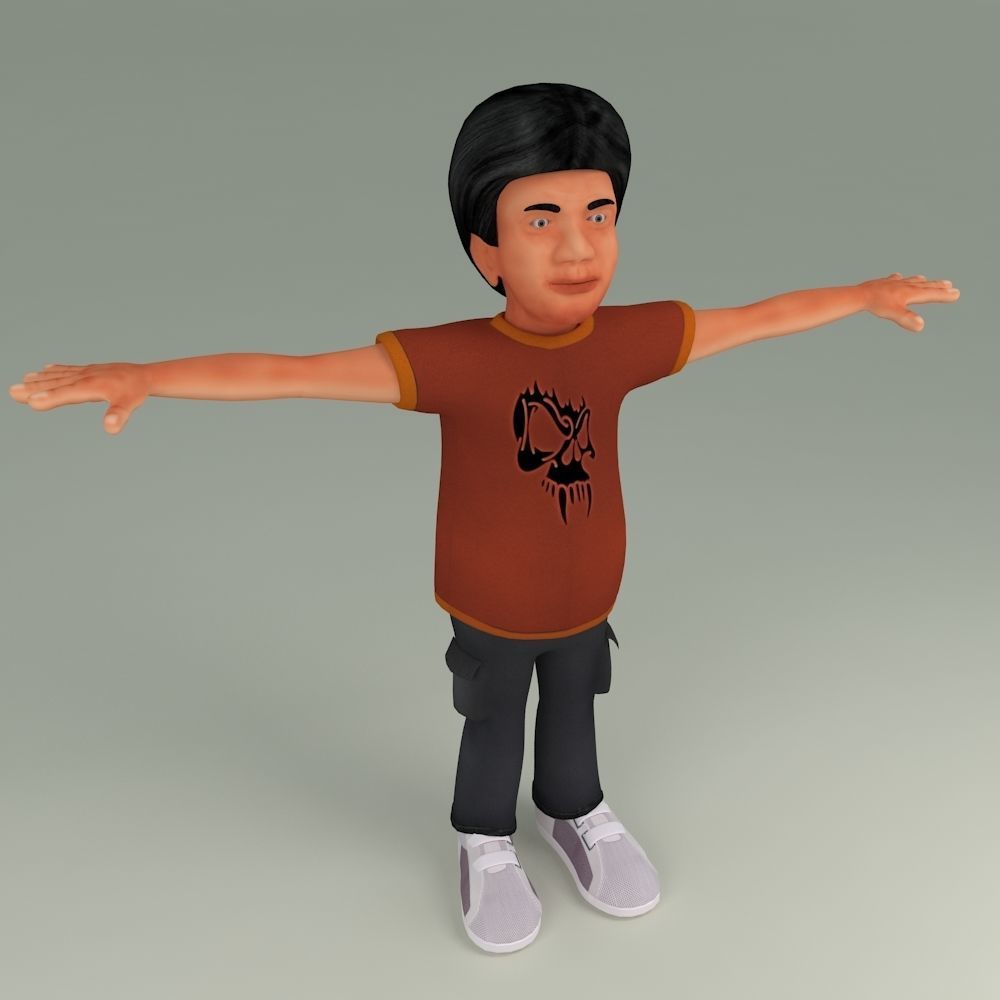 3D CHILLING CHANDRA LOW POLYGON CHARACTER Low-poly 3D model_2