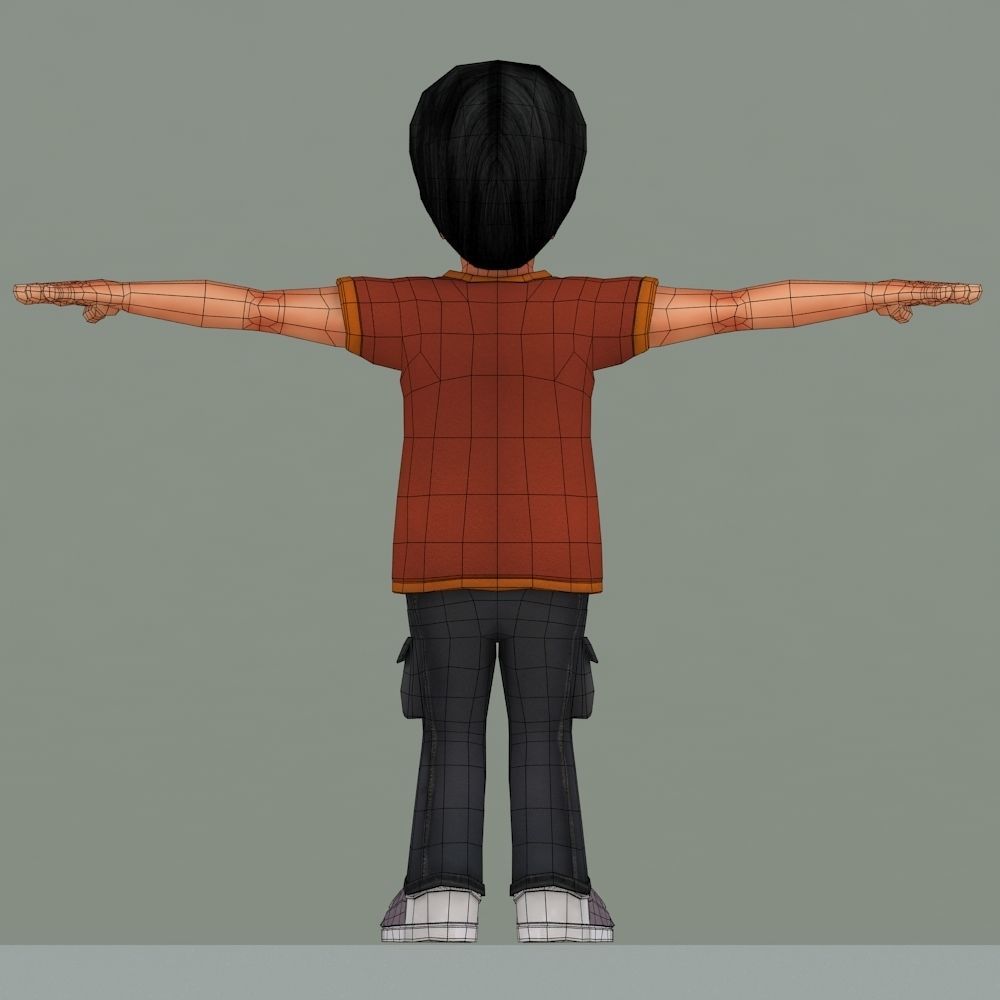 3D CHILLING CHANDRA LOW POLYGON CHARACTER Low-poly 3D model_8