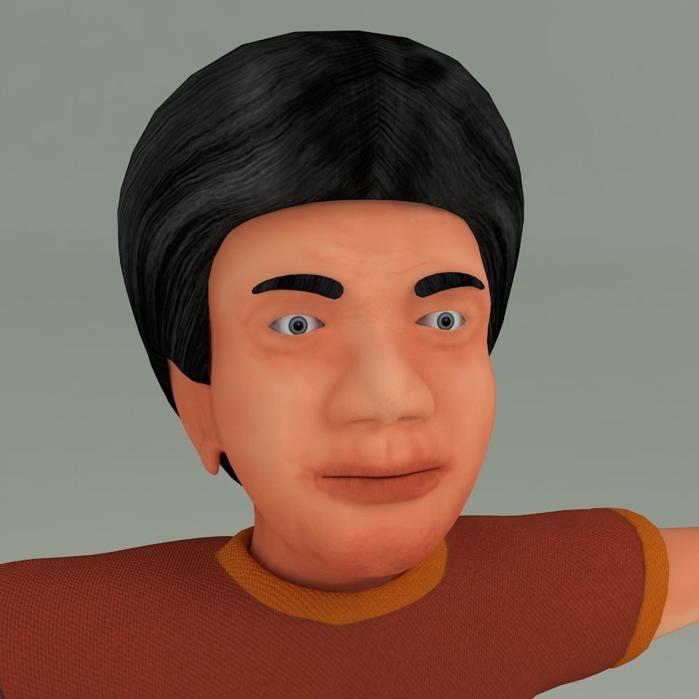 3D CHILLING CHANDRA LOW POLYGON CHARACTER Low-poly 3D model_14