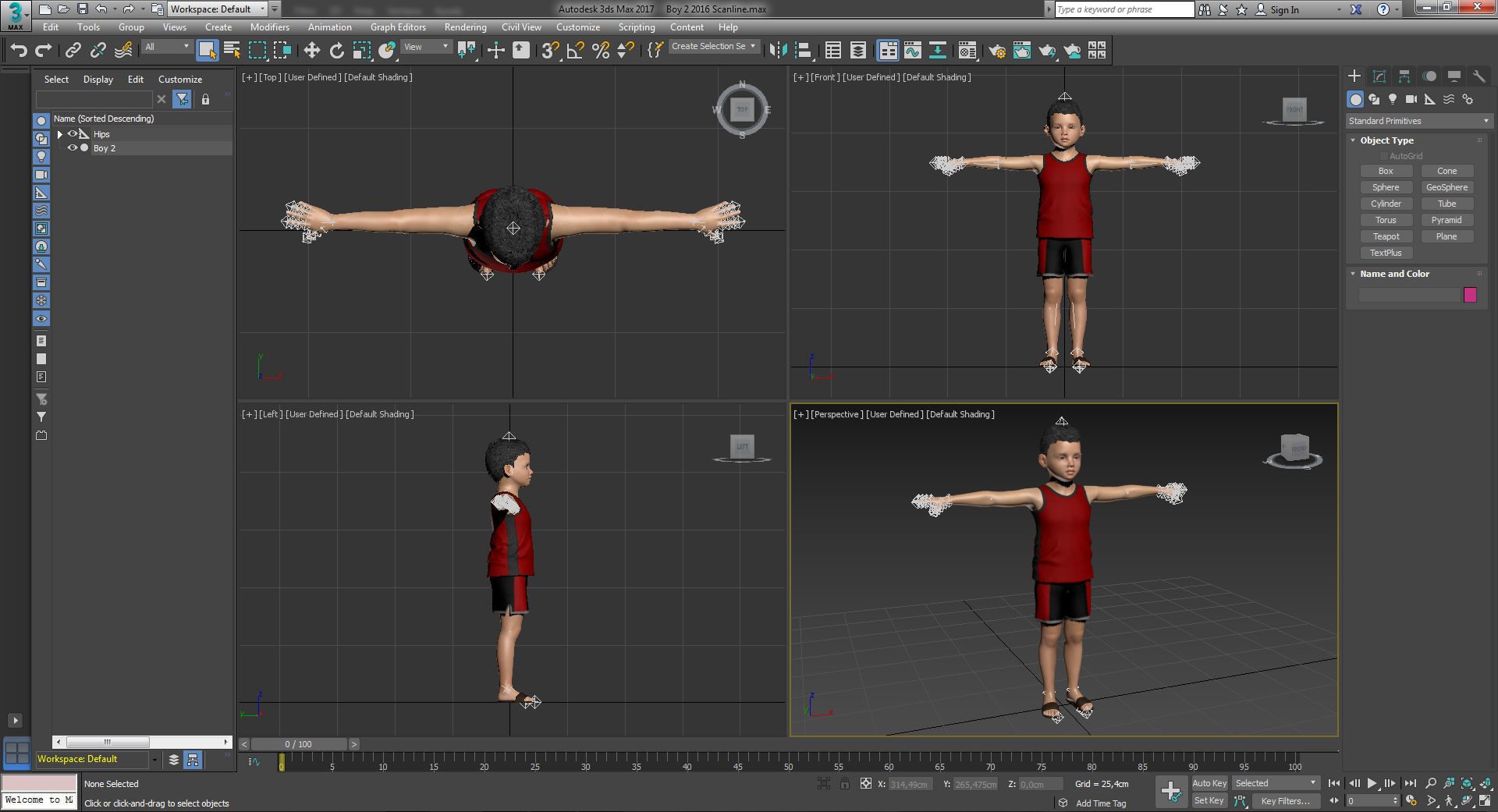 Boy 5 in tank top and shorts 3D model_13