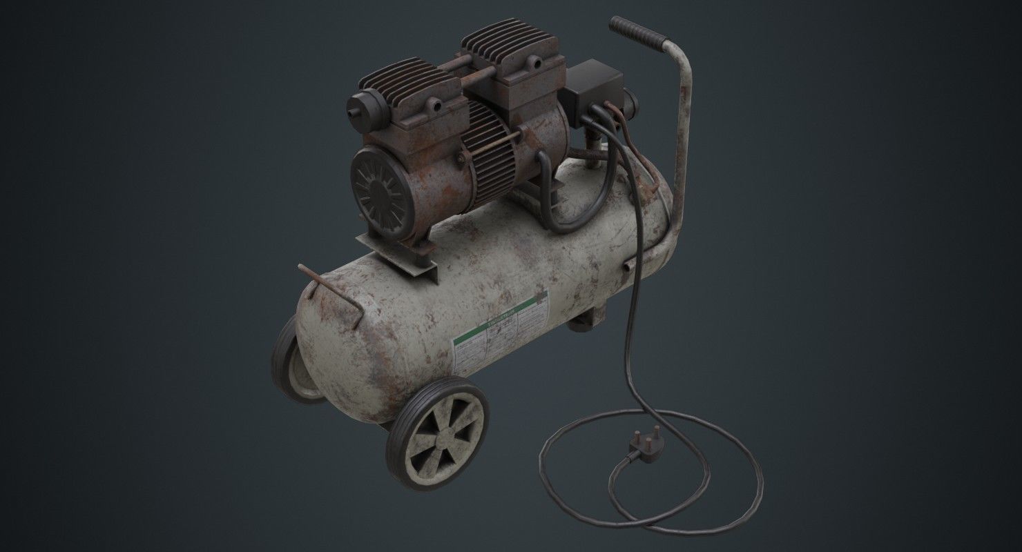 Air Compressor 3B Low-poly 3D model_5