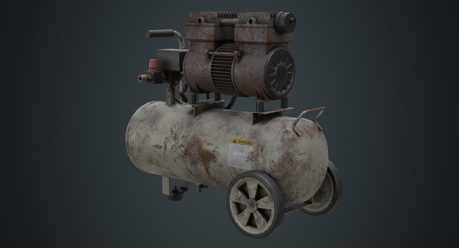 Air Compressor 3B Low-poly 3D model_6