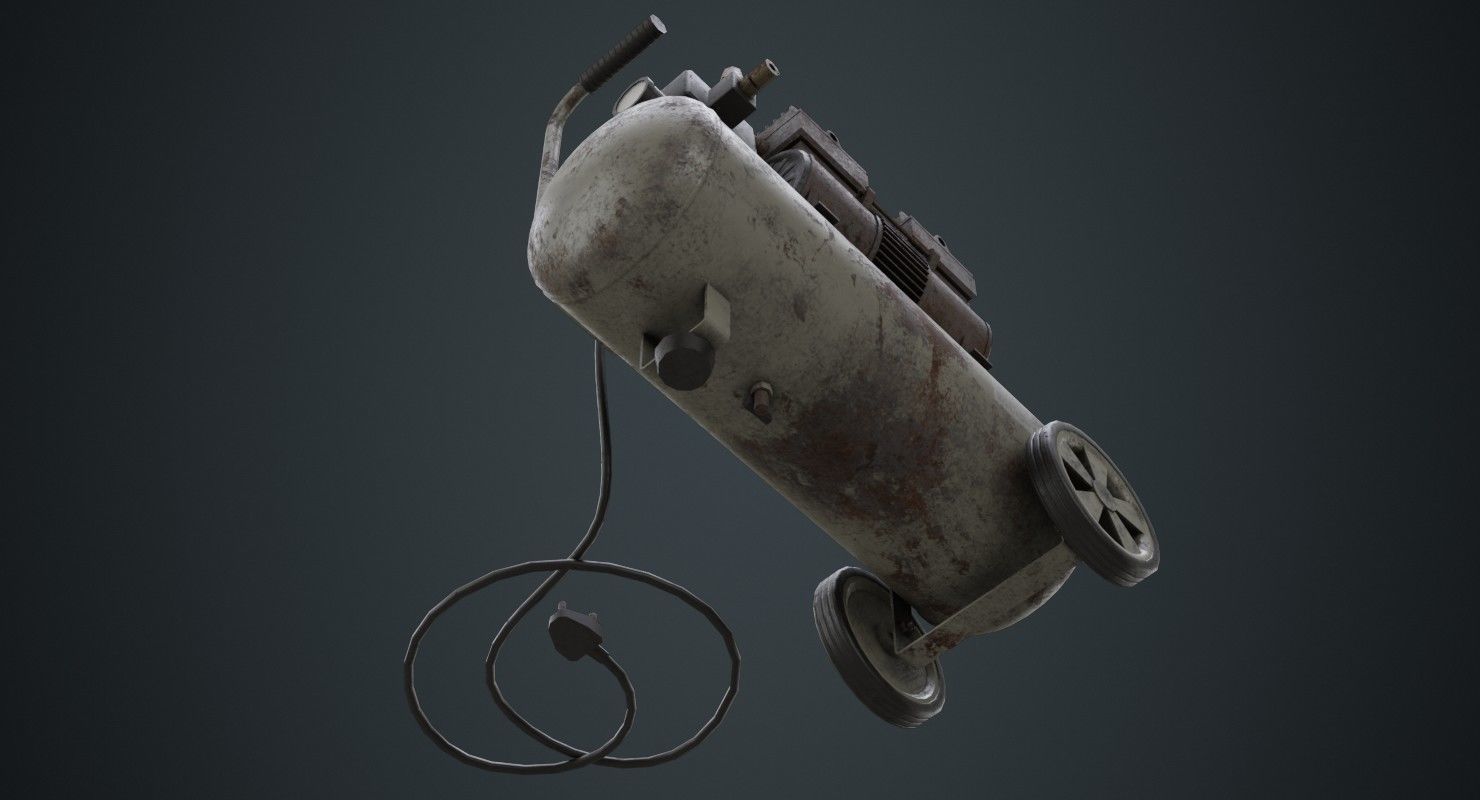 Air Compressor 3B Low-poly 3D model_7