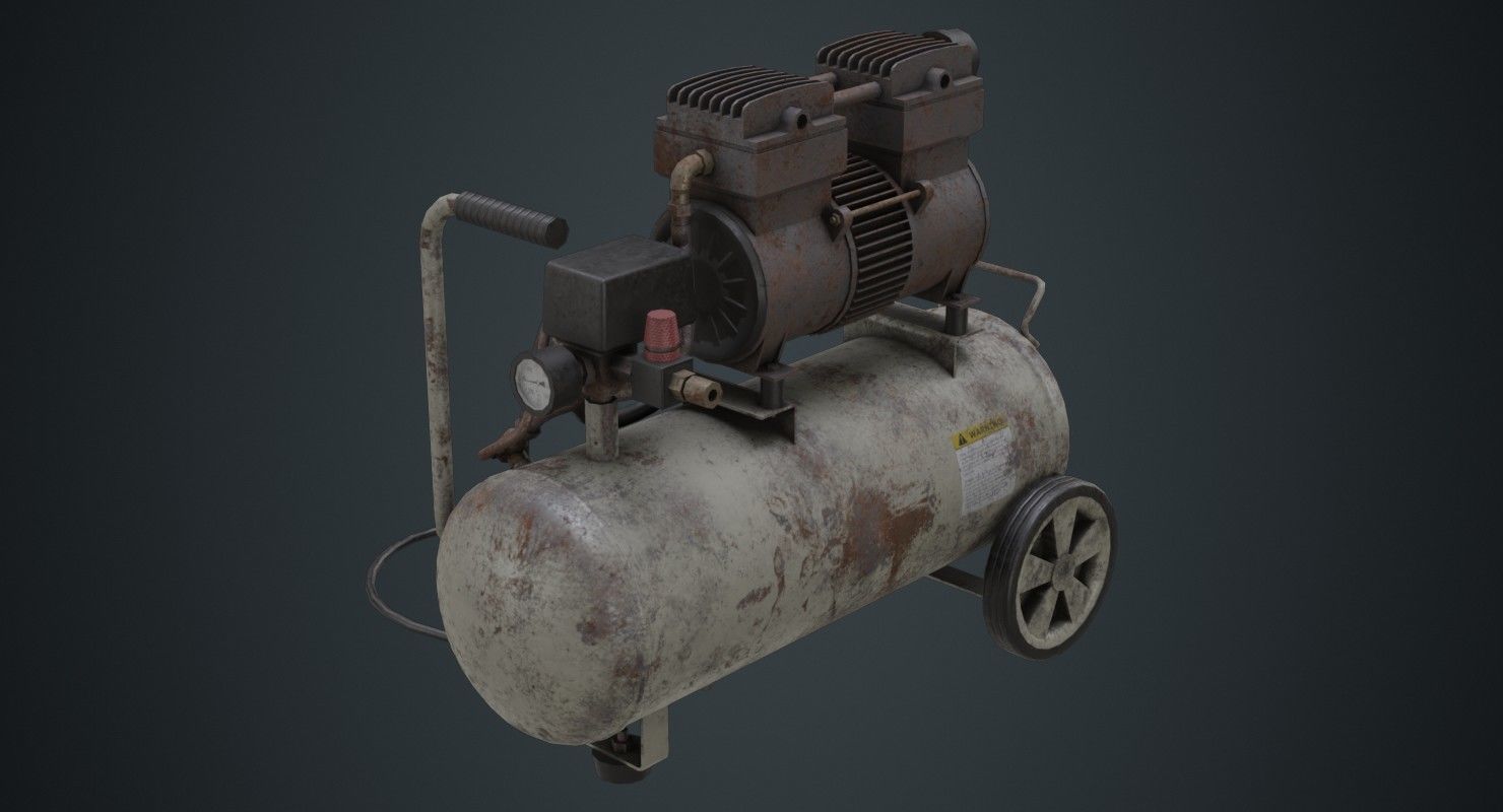 Air Compressor 3B Low-poly 3D model_3
