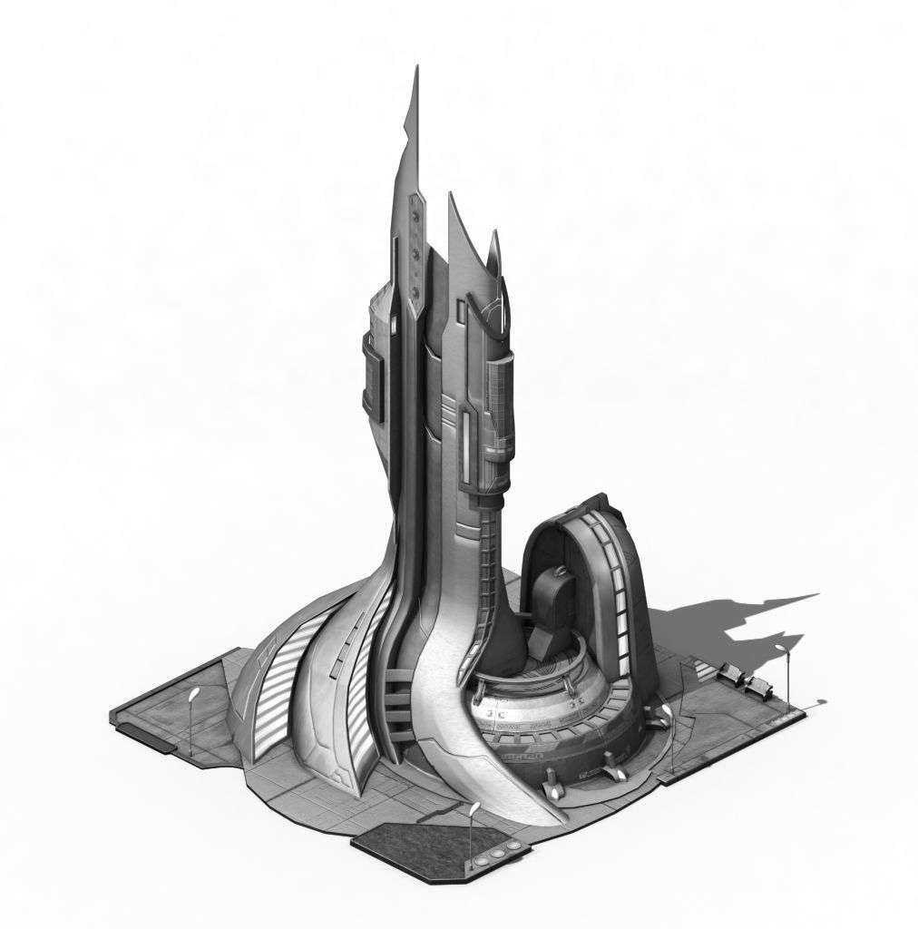 Future world - power system 3D model_4