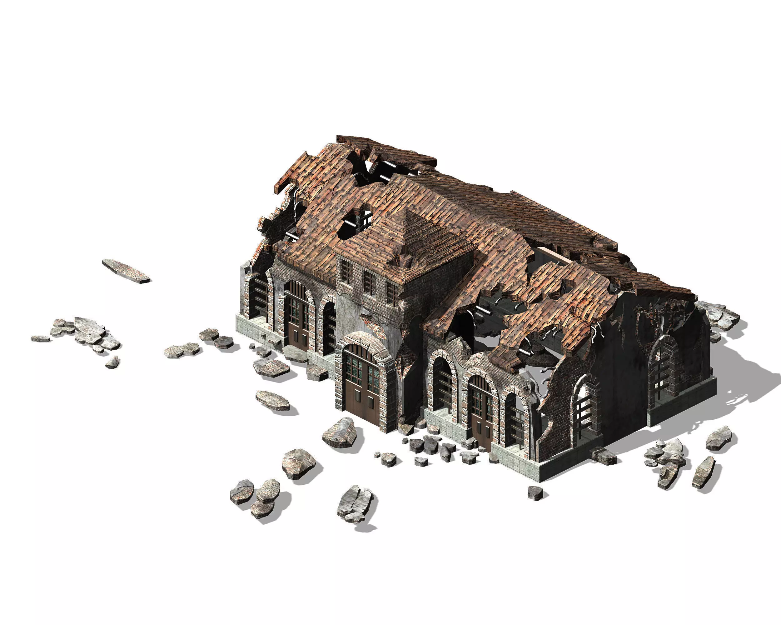 Future World - Ruins 01 3D model_0