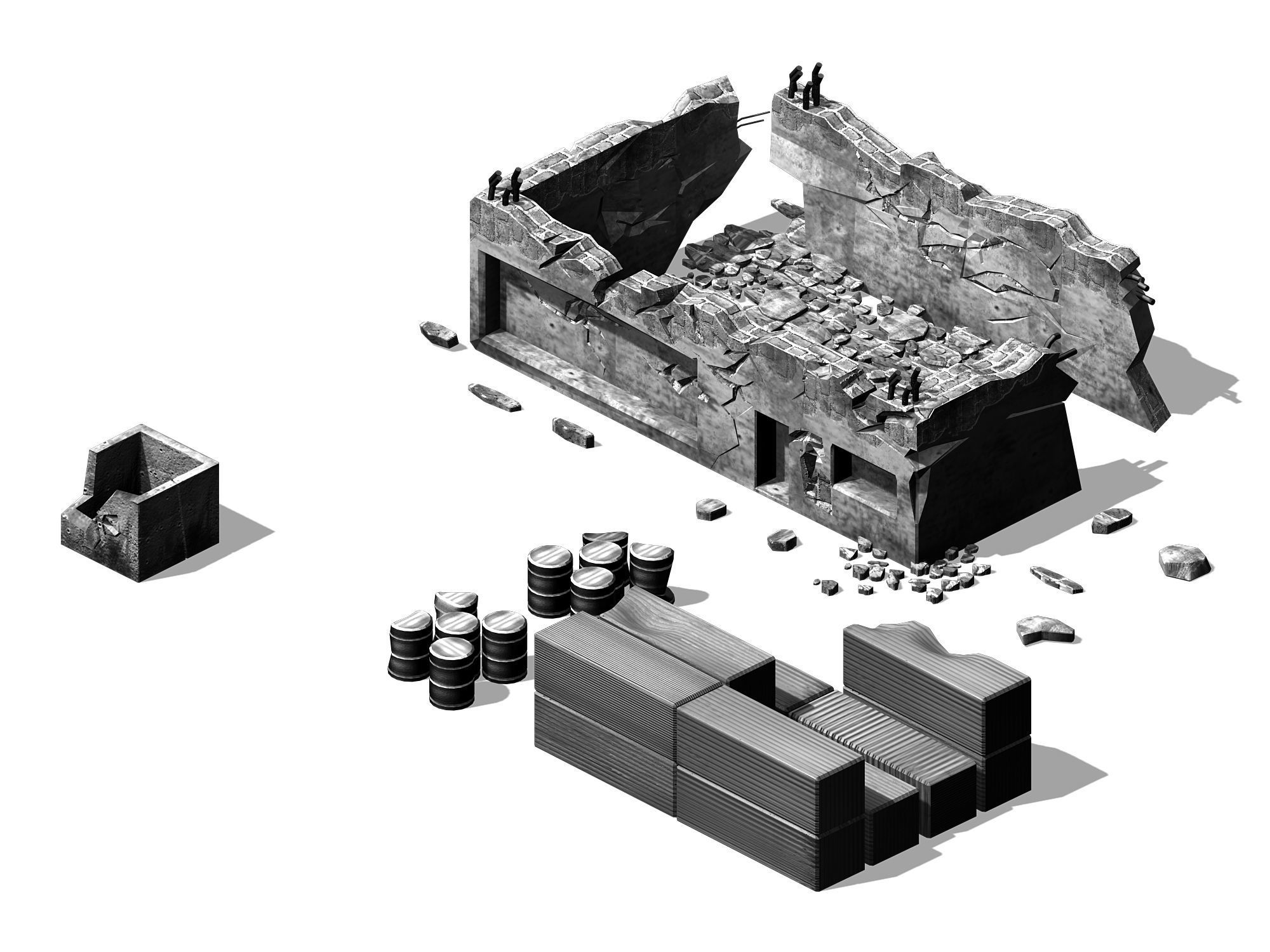 Future World - Ruins 02 3D model_6