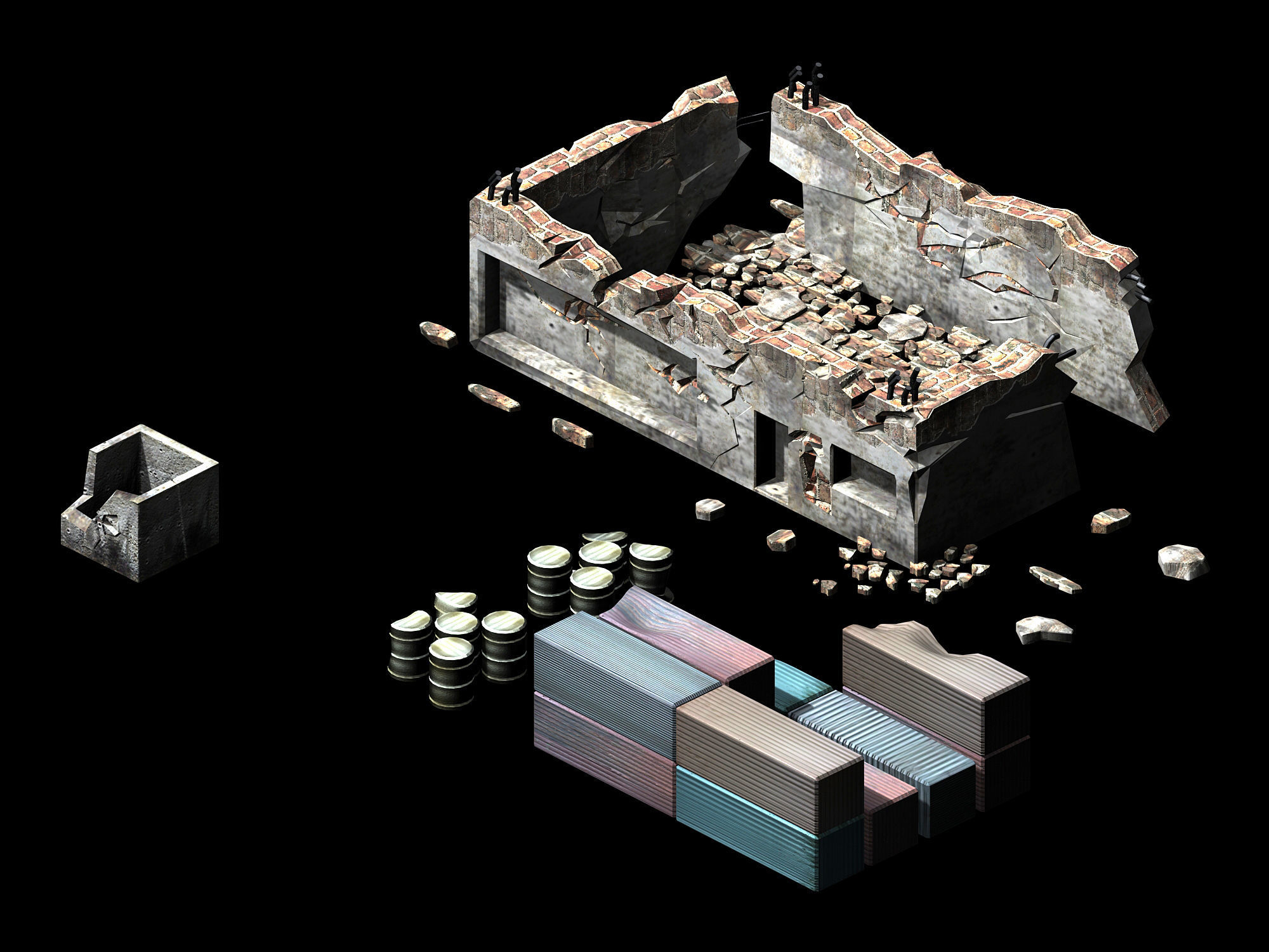 Future World - Ruins 02 3D model_5