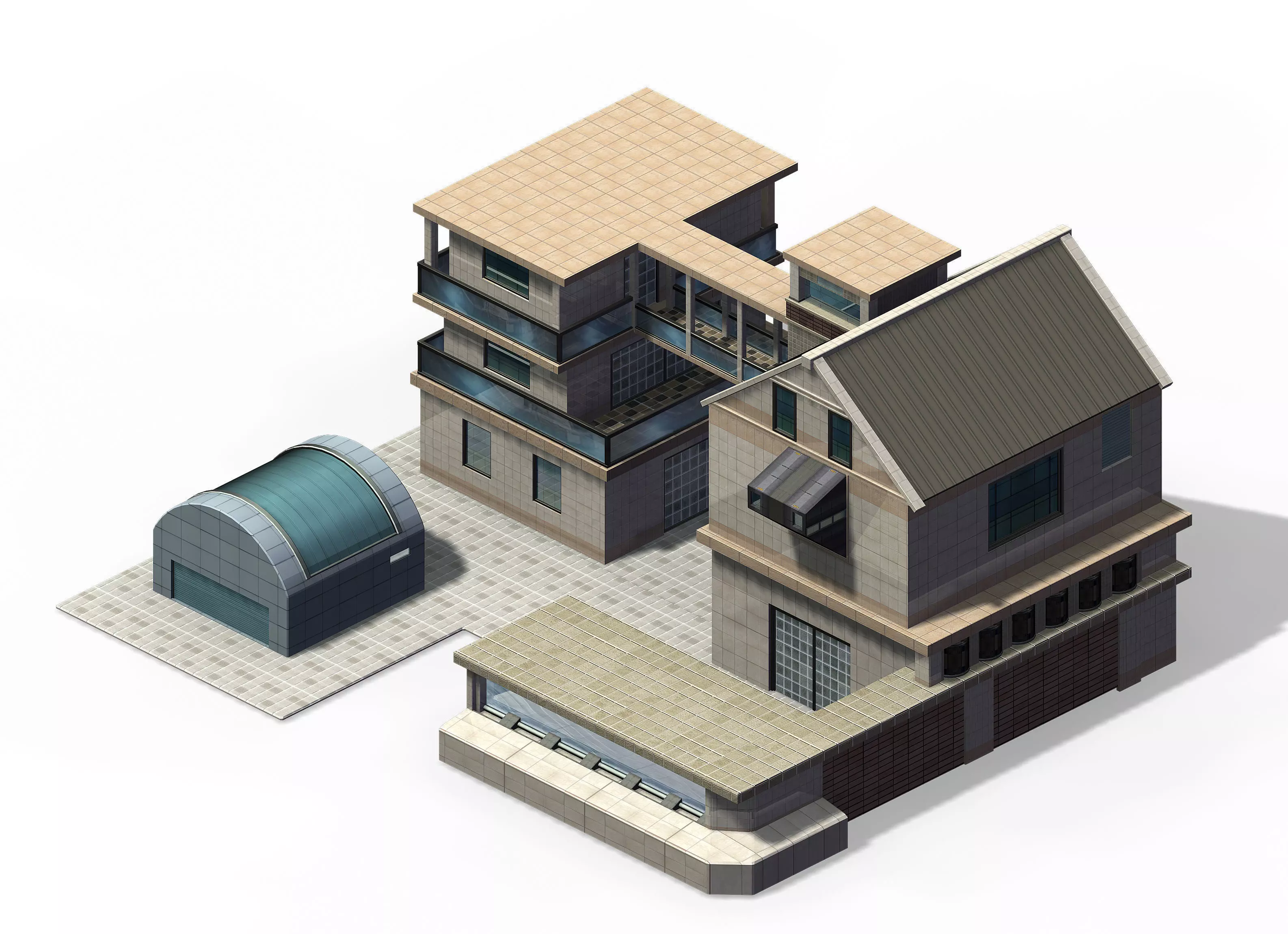 Future world - factory 3D model_0