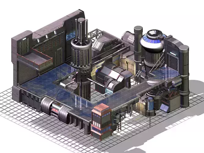 Future world - factory - indoor 3D model
