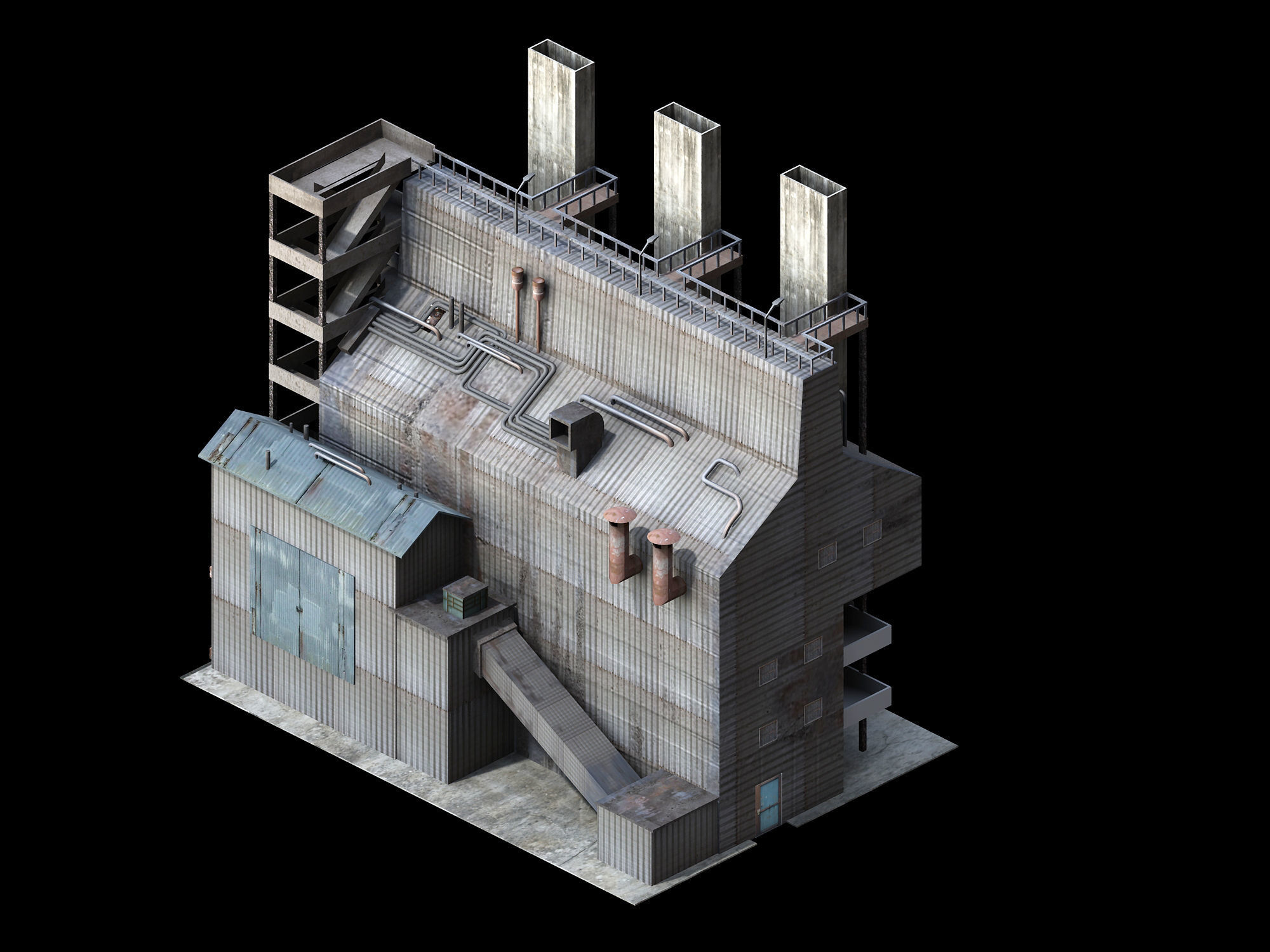 Future World - Industrial Area 03 3D model_2