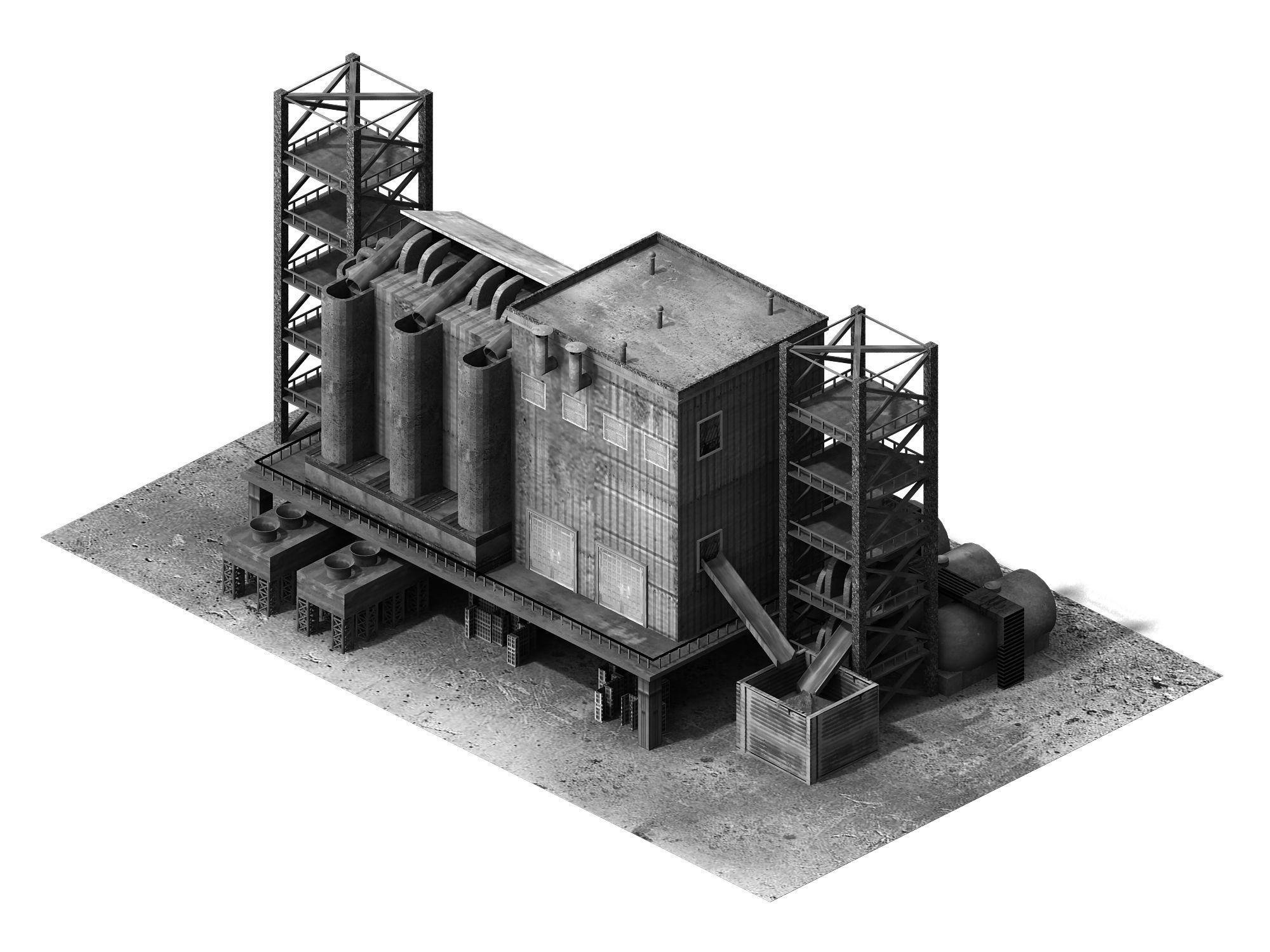 Future World - Industrial Zone 05 3D model_4