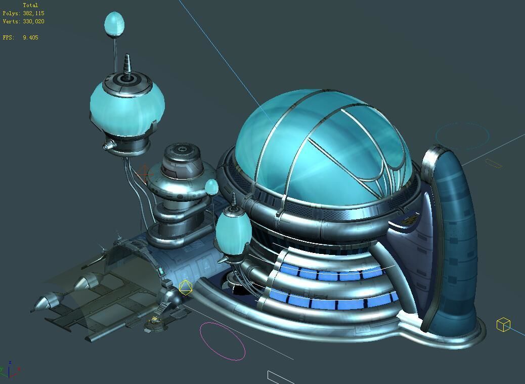 Future World - Undersea Building 01 3D model_1