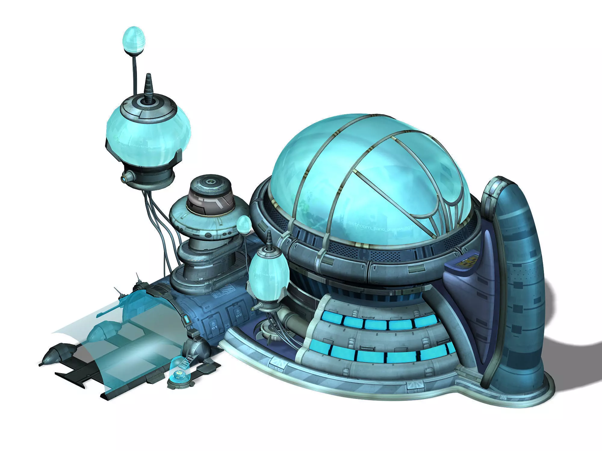 Future World - Undersea Building 01 3D model_0