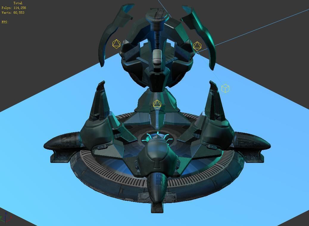 Future world - sea state tree 3D model_1