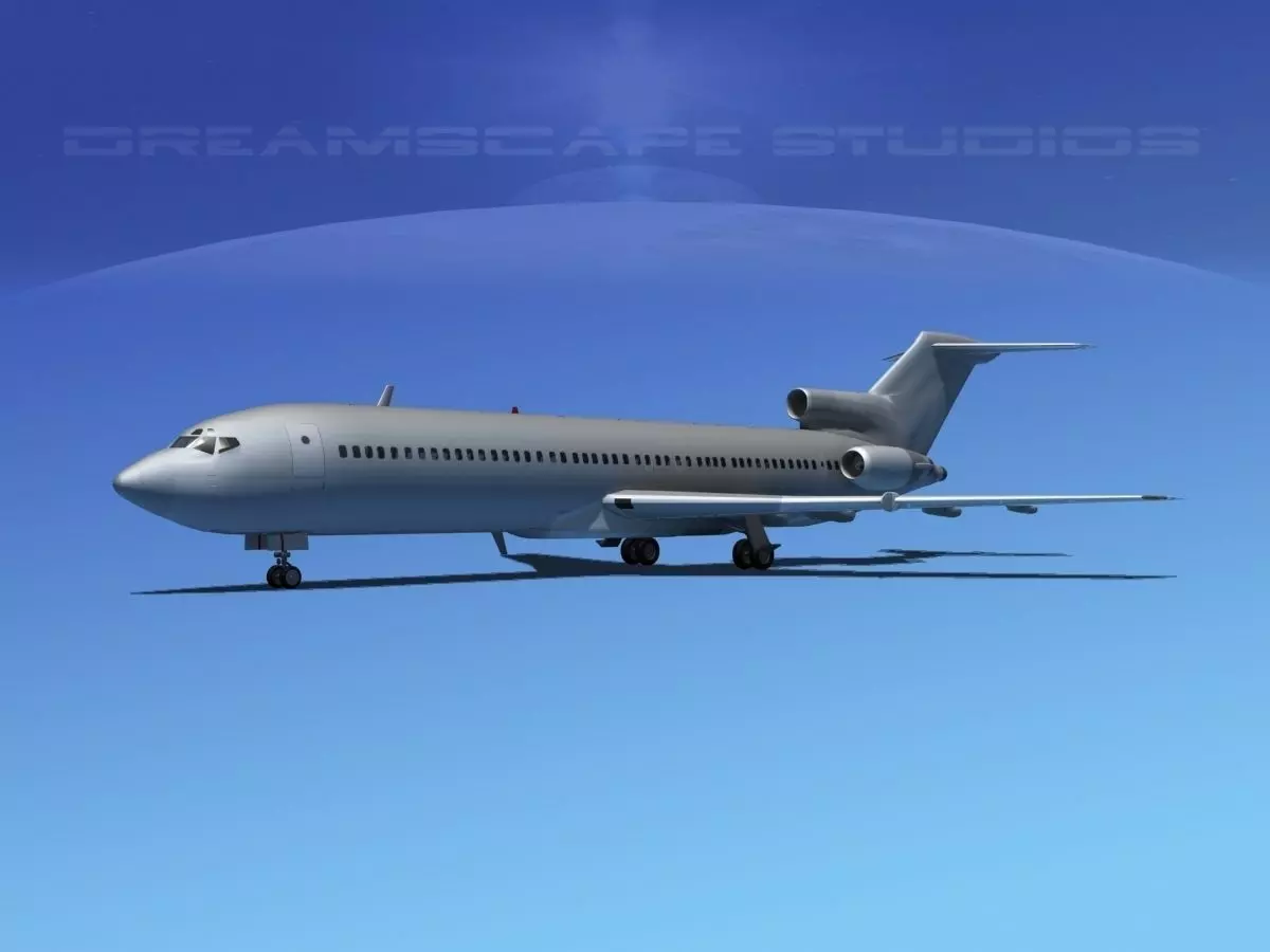 Boeing 727-200 Bare Metal 3D model