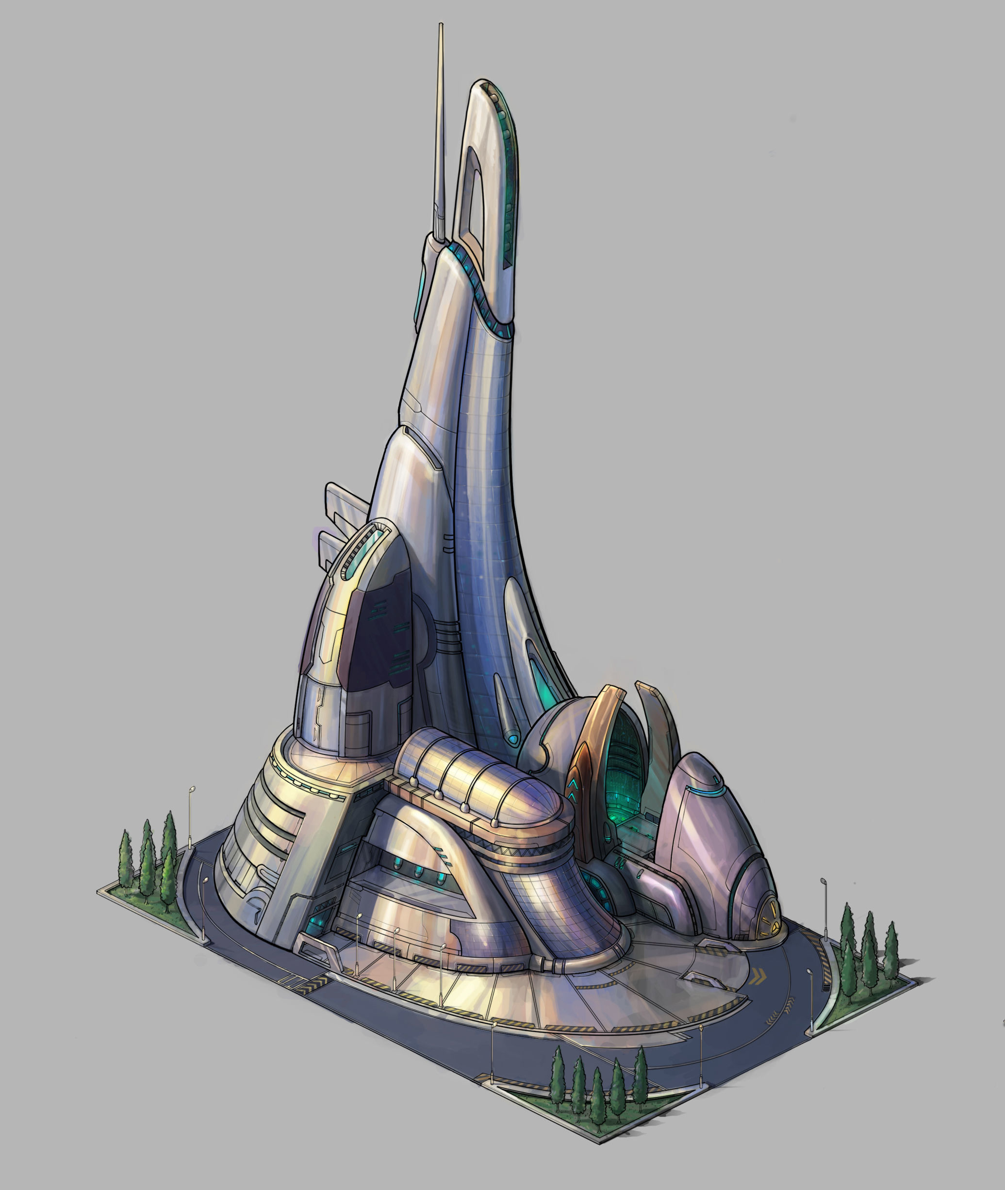 Future World - Robot Factory 01 3D model_5