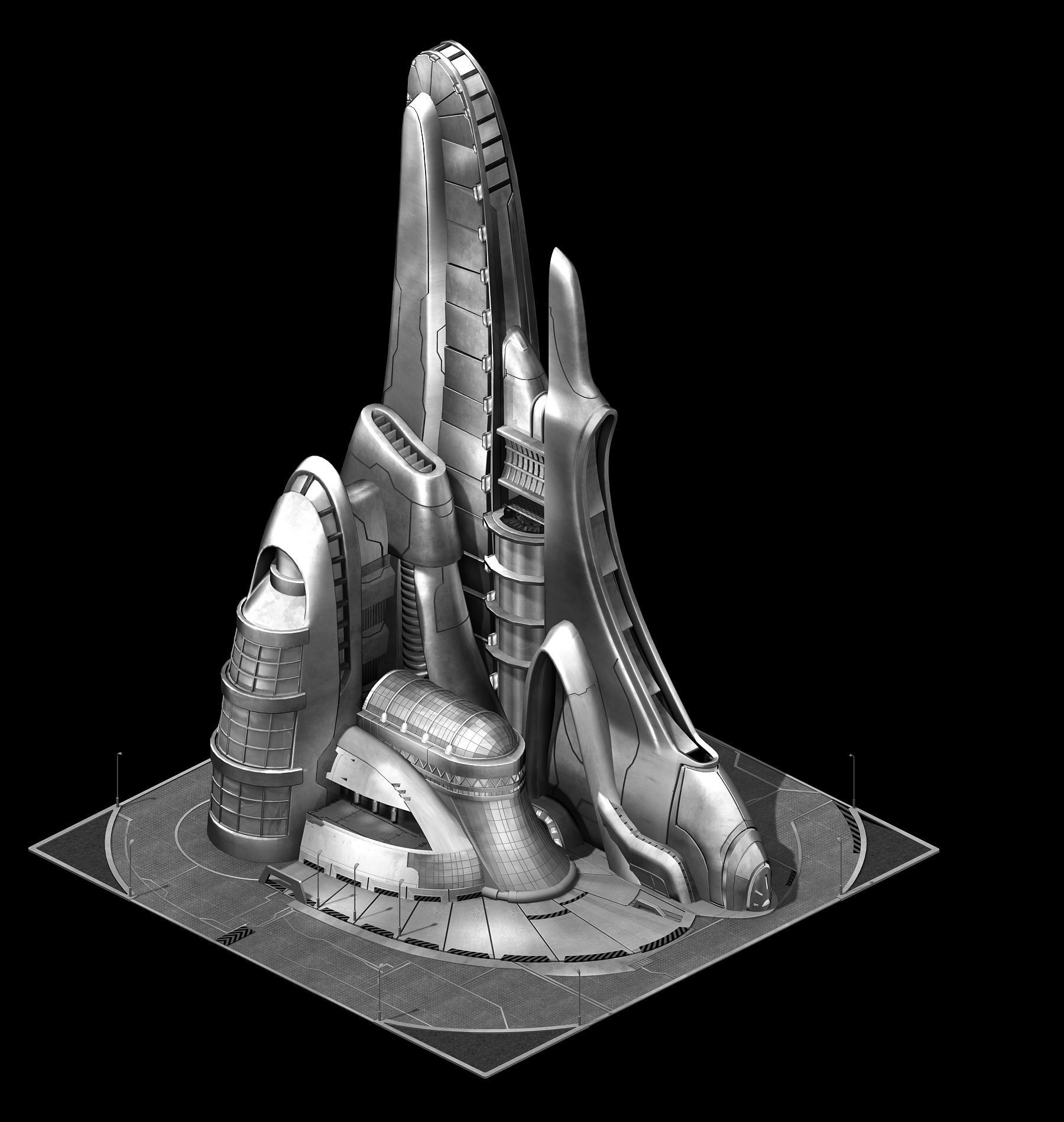 Future World - Robot Factory 04 3D model_5