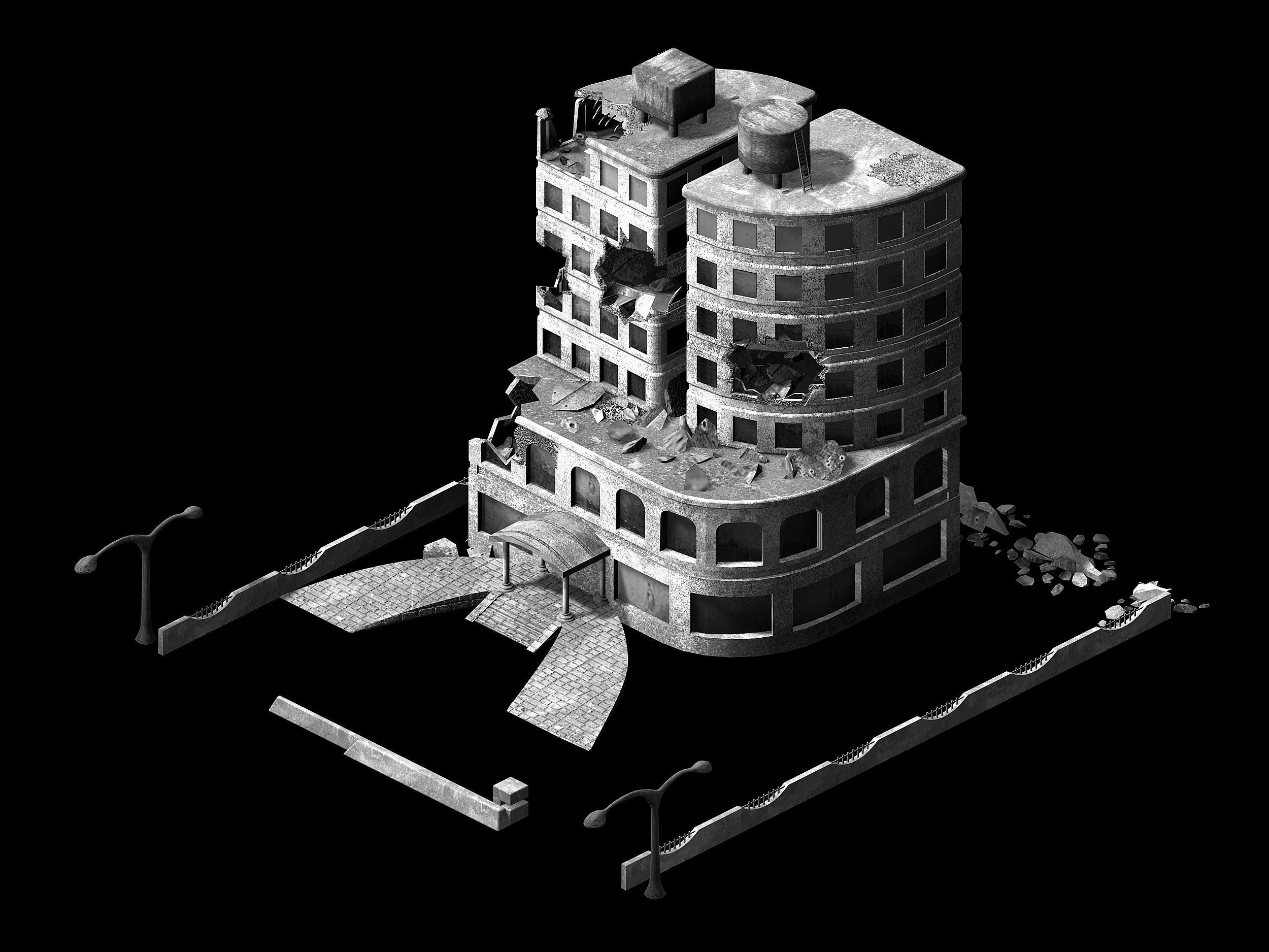 The future world - street waste 01 3D model_4